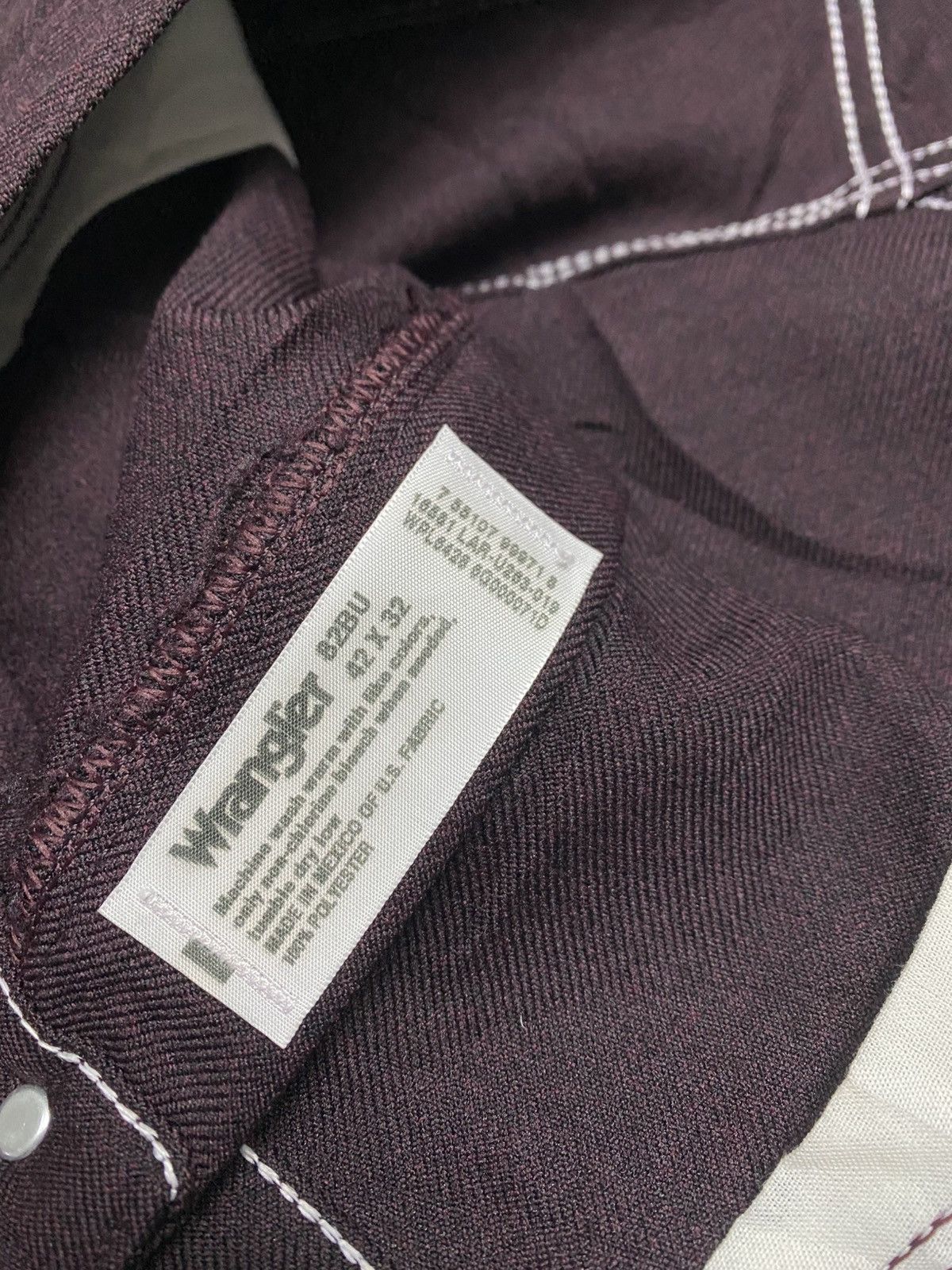 Wrangler Rare Vintage Wrangler Maroon Stapress rare size w40 Size US 40 / EU 56 - 4 Thumbnail