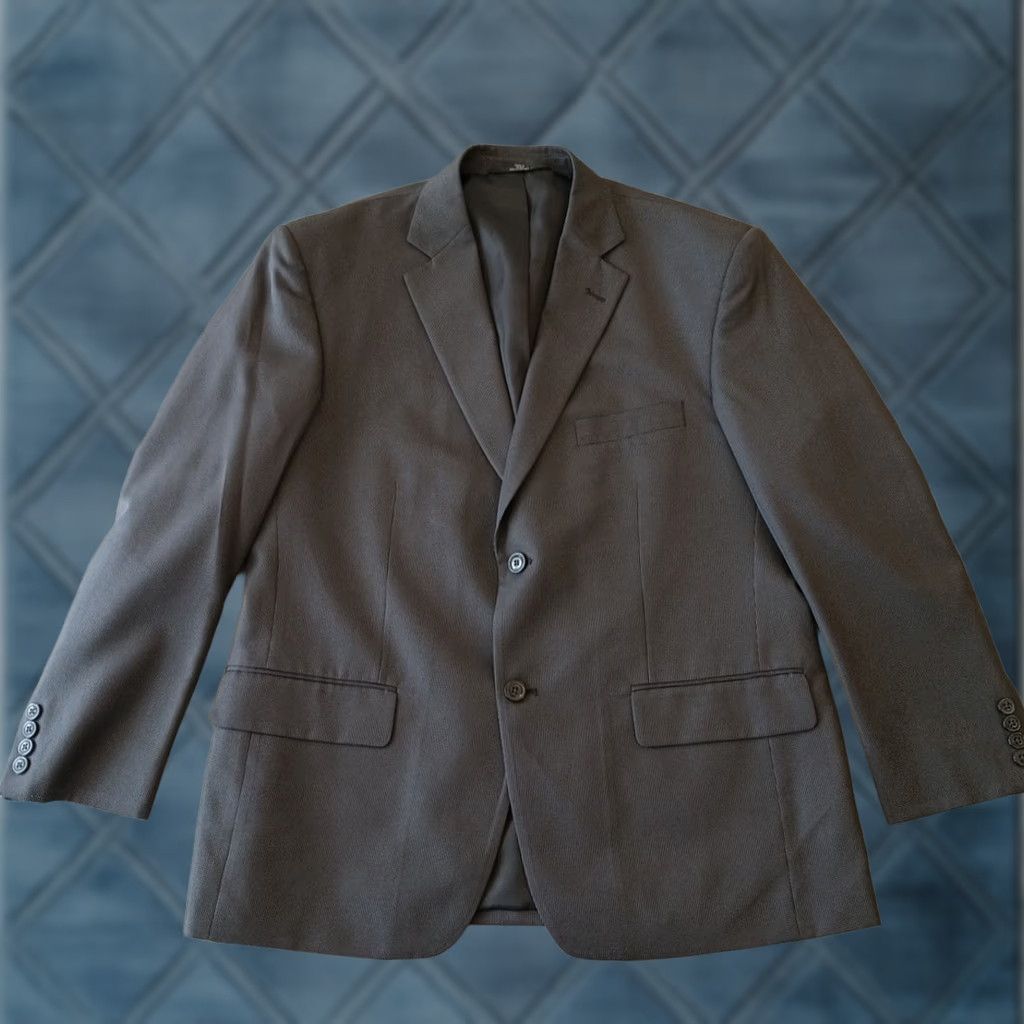Haggar Haggar Blazer Mens 42 Short Gray Houndstooth Two Button Single Vent Polyester Jacket Dress Size US 42 / EU 58 - 1 Thumbnail