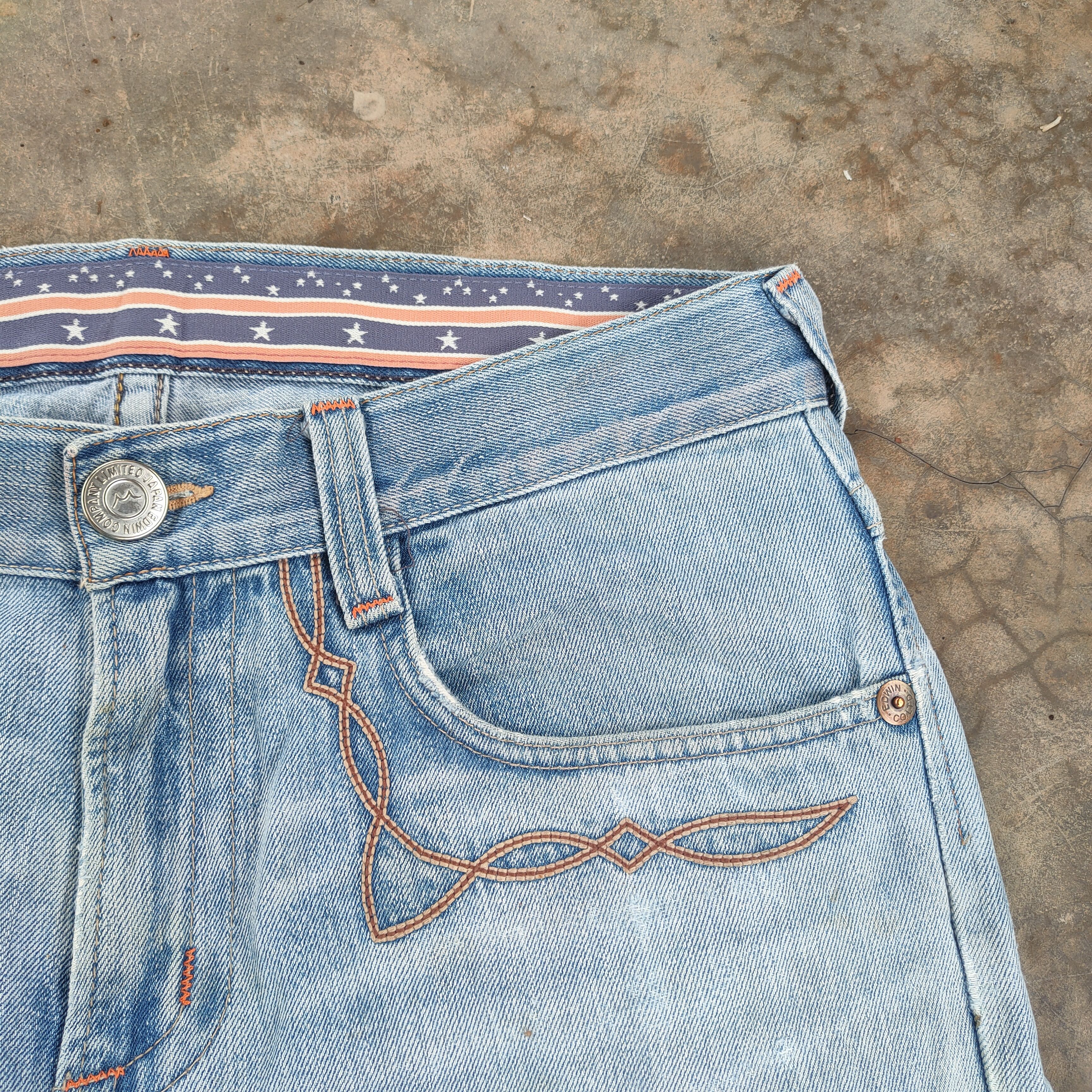 Edwin VTG EDWIN 90' BLUE TRIP FADED RIPPED JEANS DENIM PANTS Size US 36 / EU 52 - 8 Thumbnail