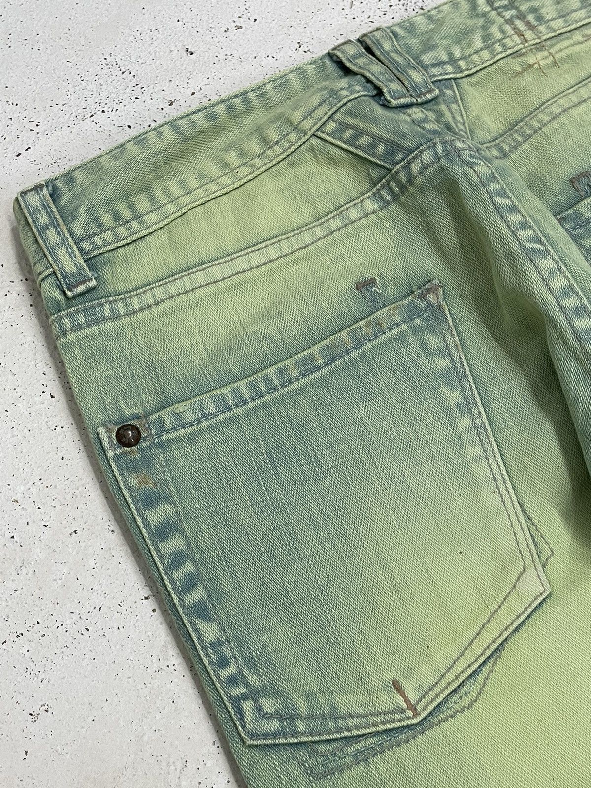 Designer × Marithe + Francois Girbaud Girbaud Green Rust Crazy Wash Flare Denim Size US 28 / EU 44 - 20 Thumbnail