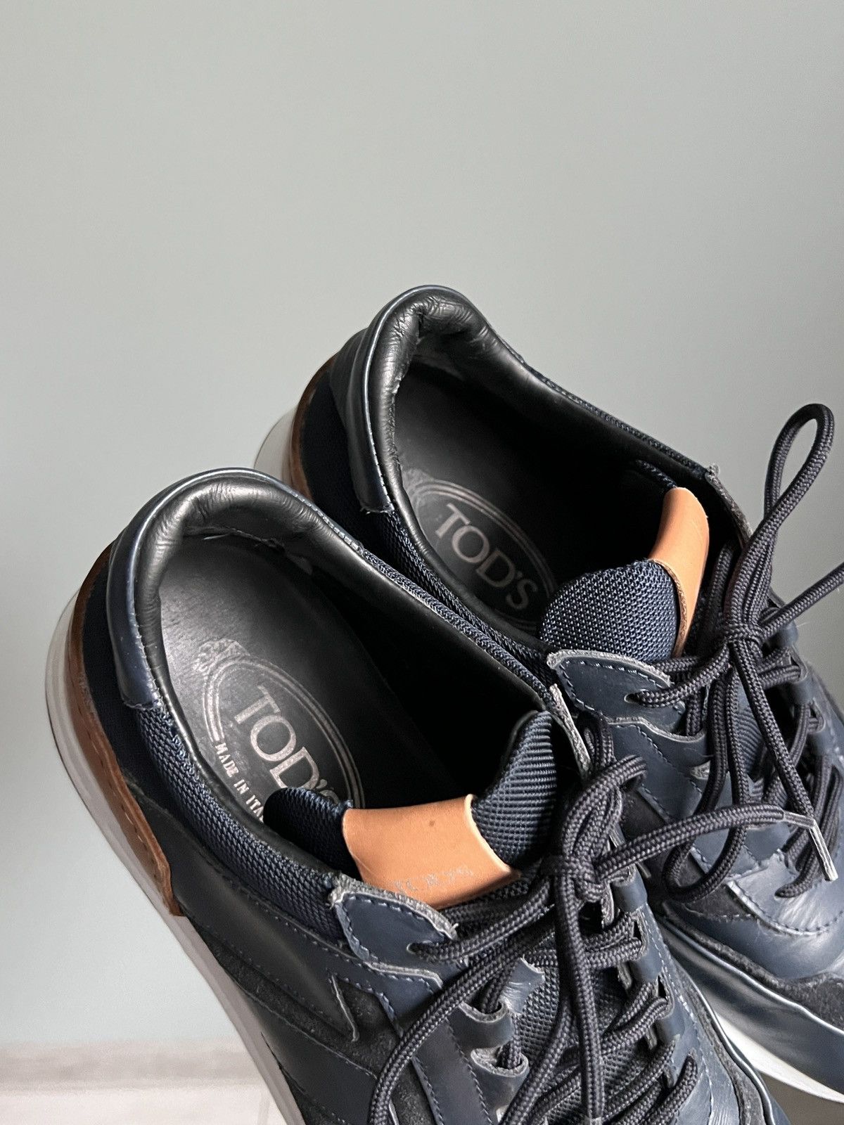Designer × Tod's Tod’s Navy Blue Leathers Sneakers Size US 10 / EU 43 - 9 Thumbnail