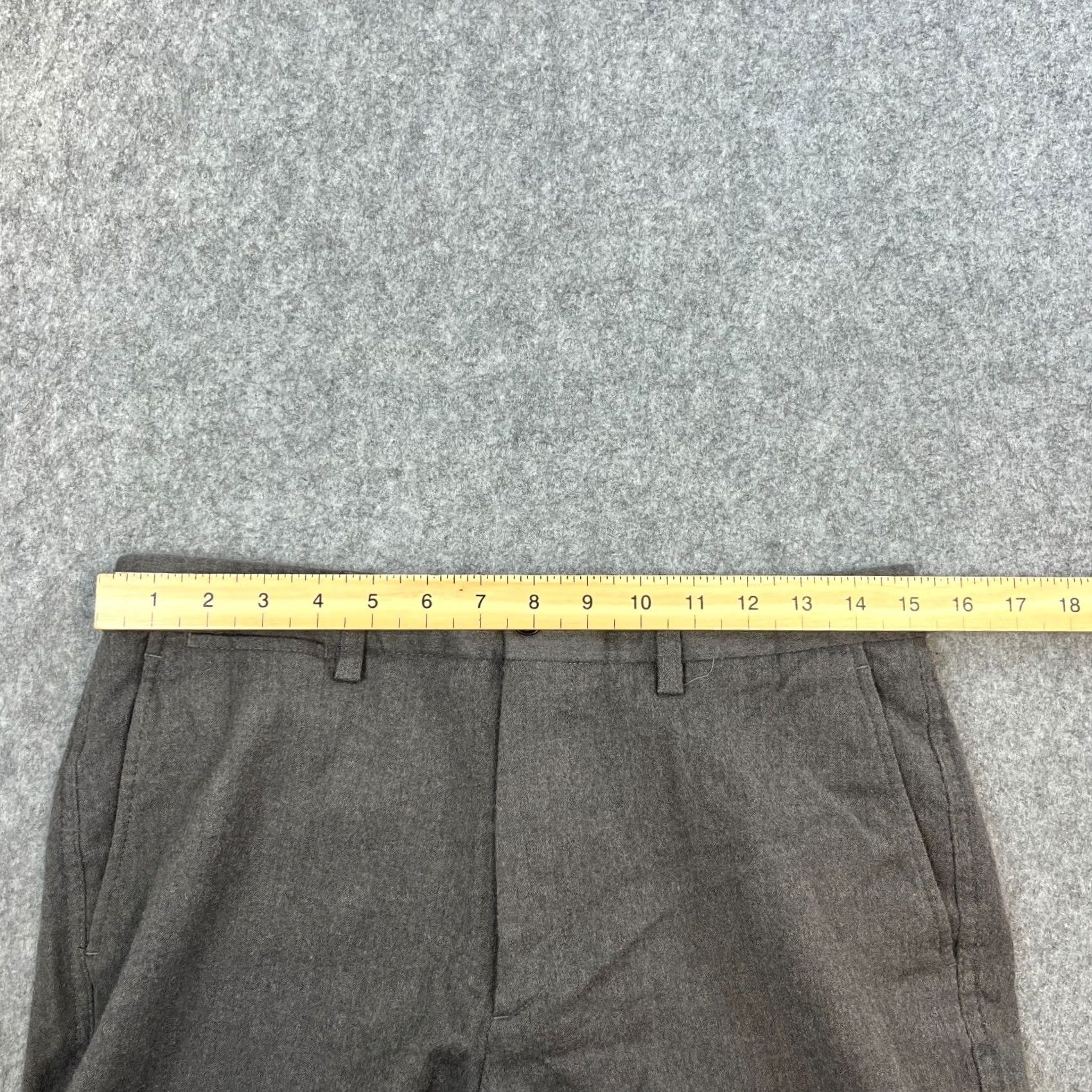 Reiss Riess Mens Trousers Wool Cotton Grey 30 Regular Flat Front 5-Pocket Chino Knee Tapered Modern Preppy Formal Casual Workwear Size US 30 / EU 46 - 6 Thumbnail