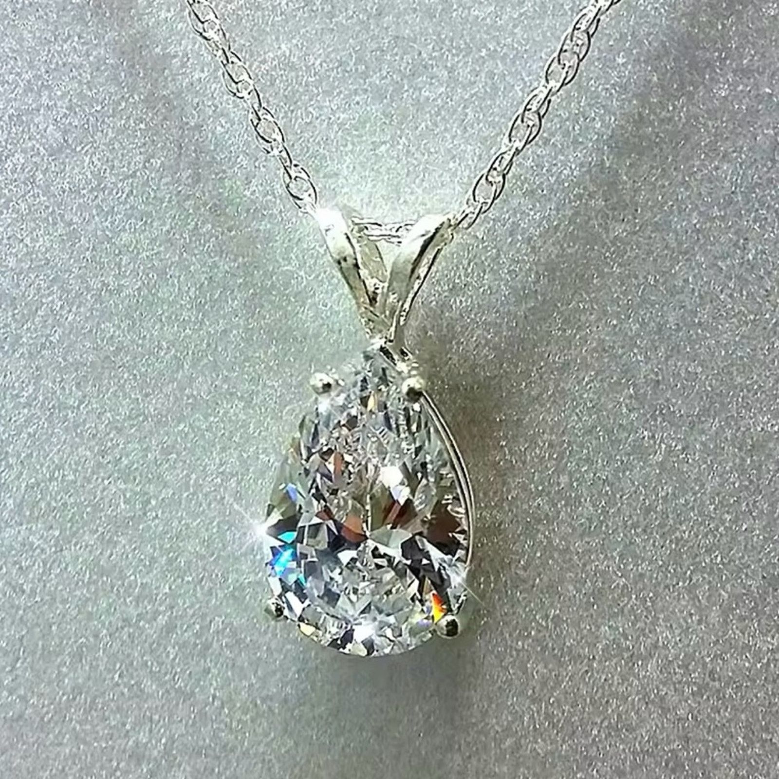 Other Water Drop Cubic Zirconia Crystal Women's Necklace Size ONE SIZE - 1 Thumbnail