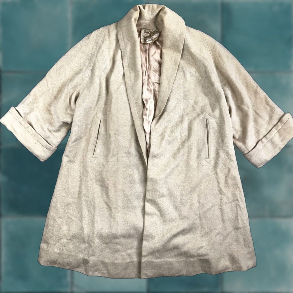 Vintage VTG 60s Forstmann Beige Penny Lane Pure Wool Overcoat XL Women Fur Trim Brown Foxes 100% Wool Coat Size XL / US 12-14 / IT 48-50 - 1 Thumbnail