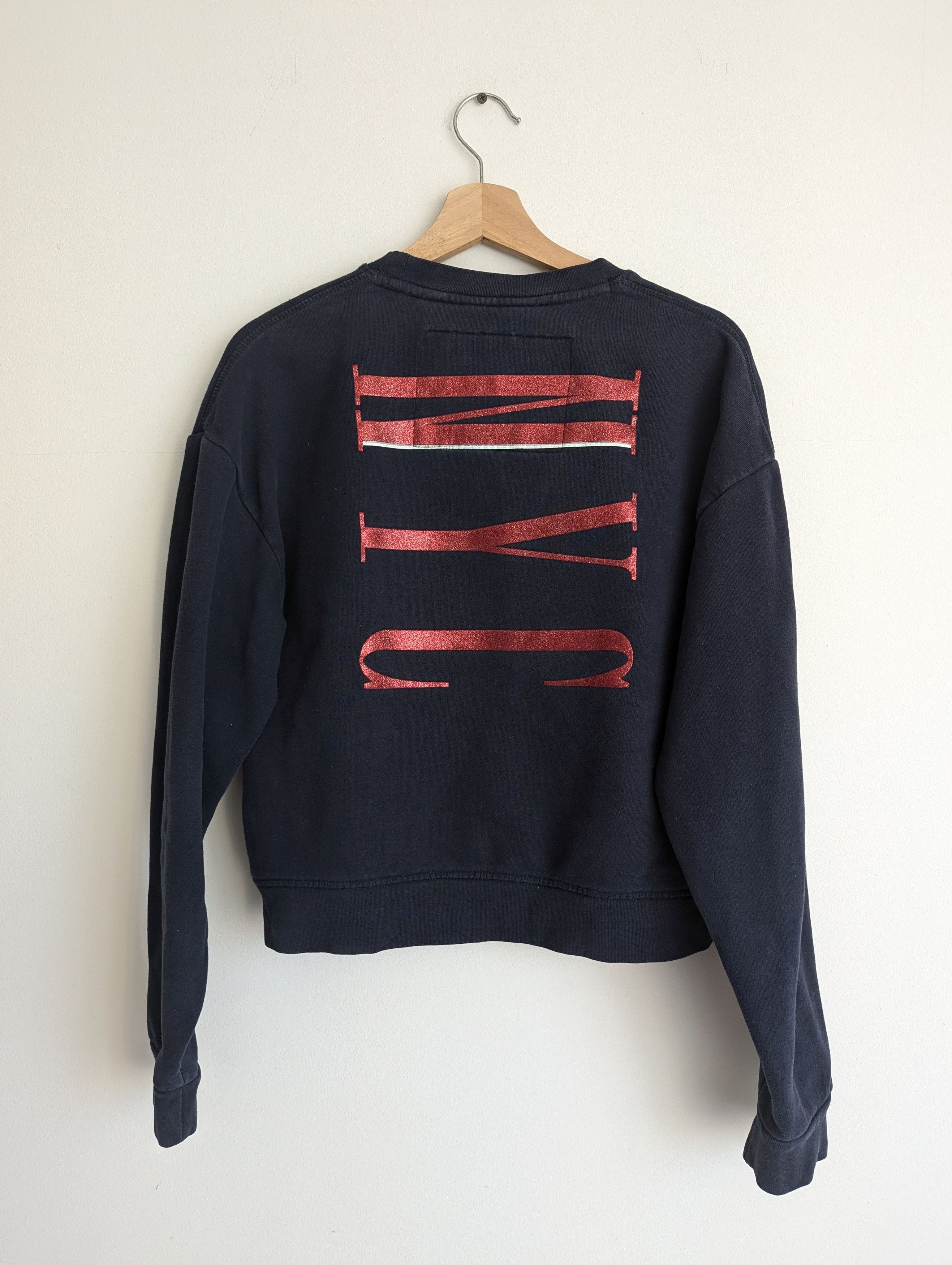Superdry Superdry Cropped Logo Sweatshirt Navy Y2K 2000s Size L / US 10 / IT 46 - 8 Thumbnail