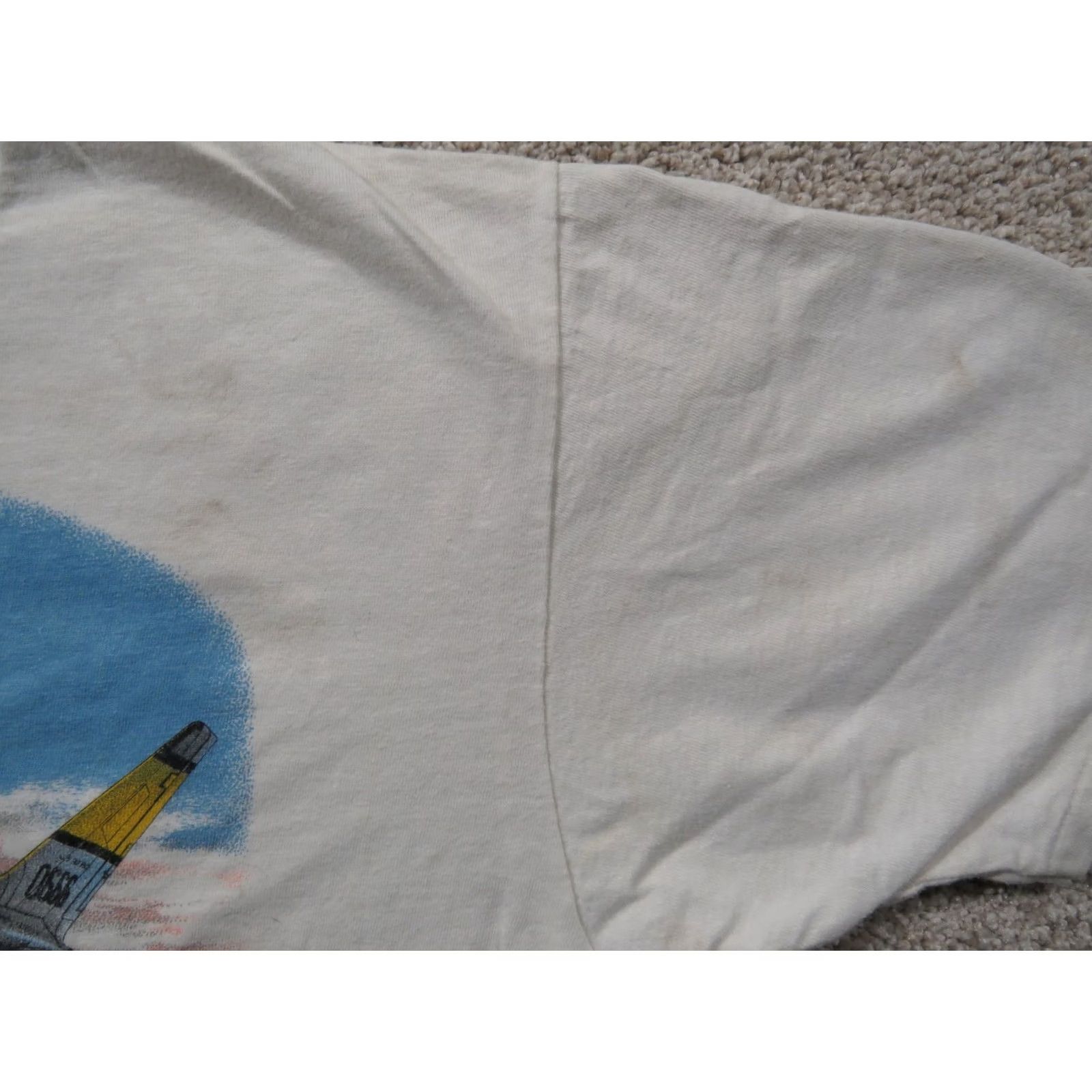 Gildan F-86 Sabre Fighter Shirt - Vintage Blue Cotton Knit - Retro Sports 1990s Size US L / EU 52-54 / 3 - 4 Thumbnail