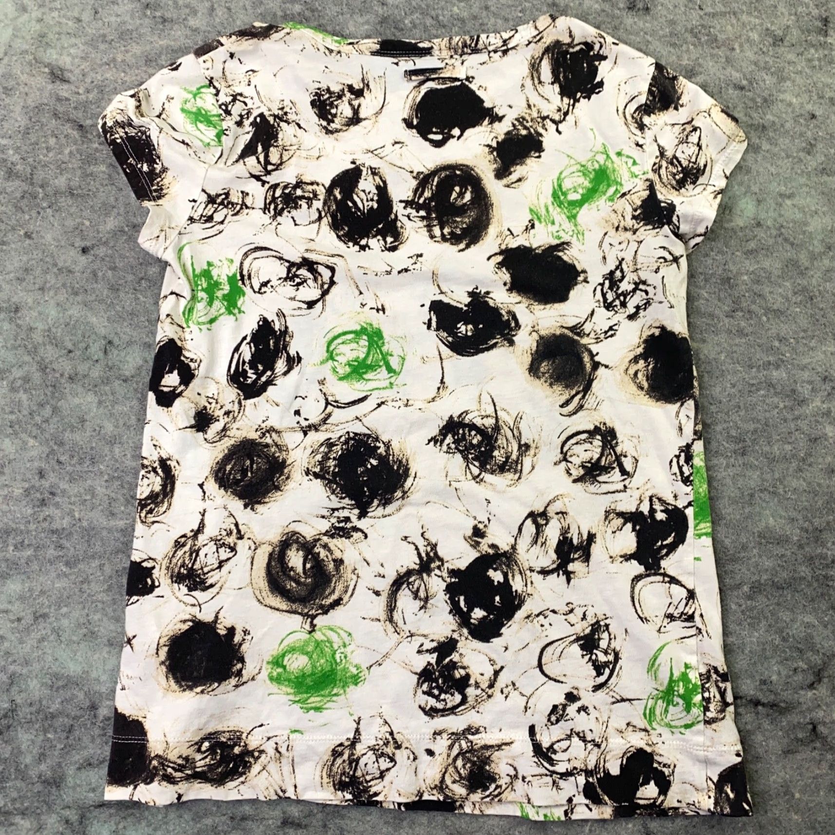 Vintage Simply Vera Womens Shirt Top Abstract Art Beige Round Neck Cap Sleeve XS Size XS / US 0-2 / IT 36-38 - 6 Thumbnail