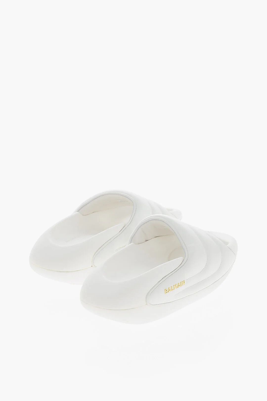 Balmain og1mm0326 Quilted Leather Sandals in White Size US 10 / EU 43 - 3 Thumbnail