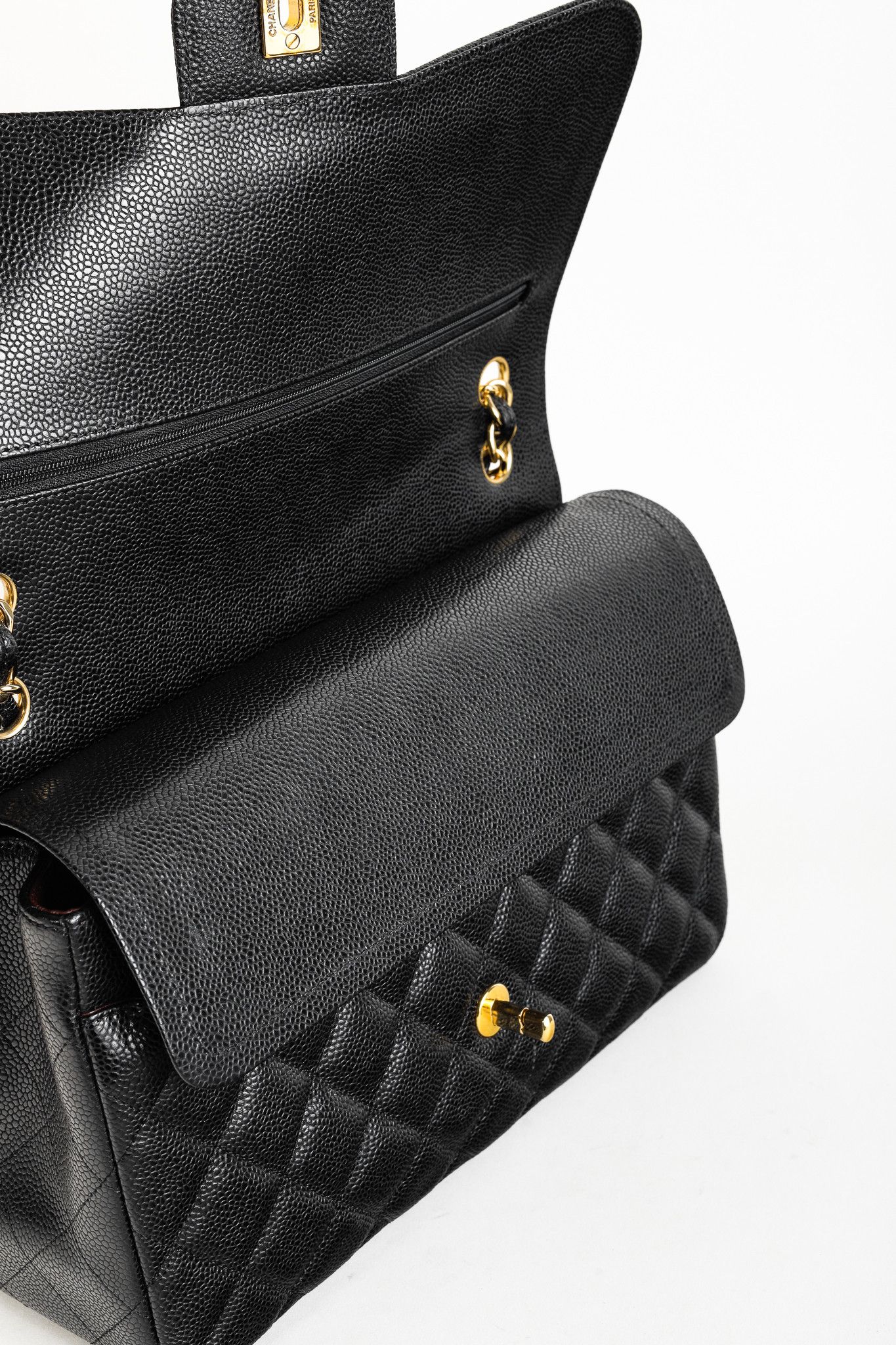 Chanel Chanel Timeless Caviar Leather Classic Jumbo Double Flap Bag Size ONE SIZE - 11 Thumbnail