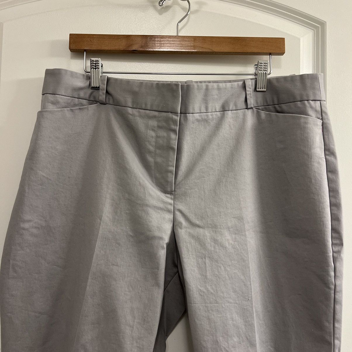 Other Liz Claiborne Women Pants 14 Gray Cotton Blend Straight Size 36" / US 14 / IT 50 - 2 Thumbnail