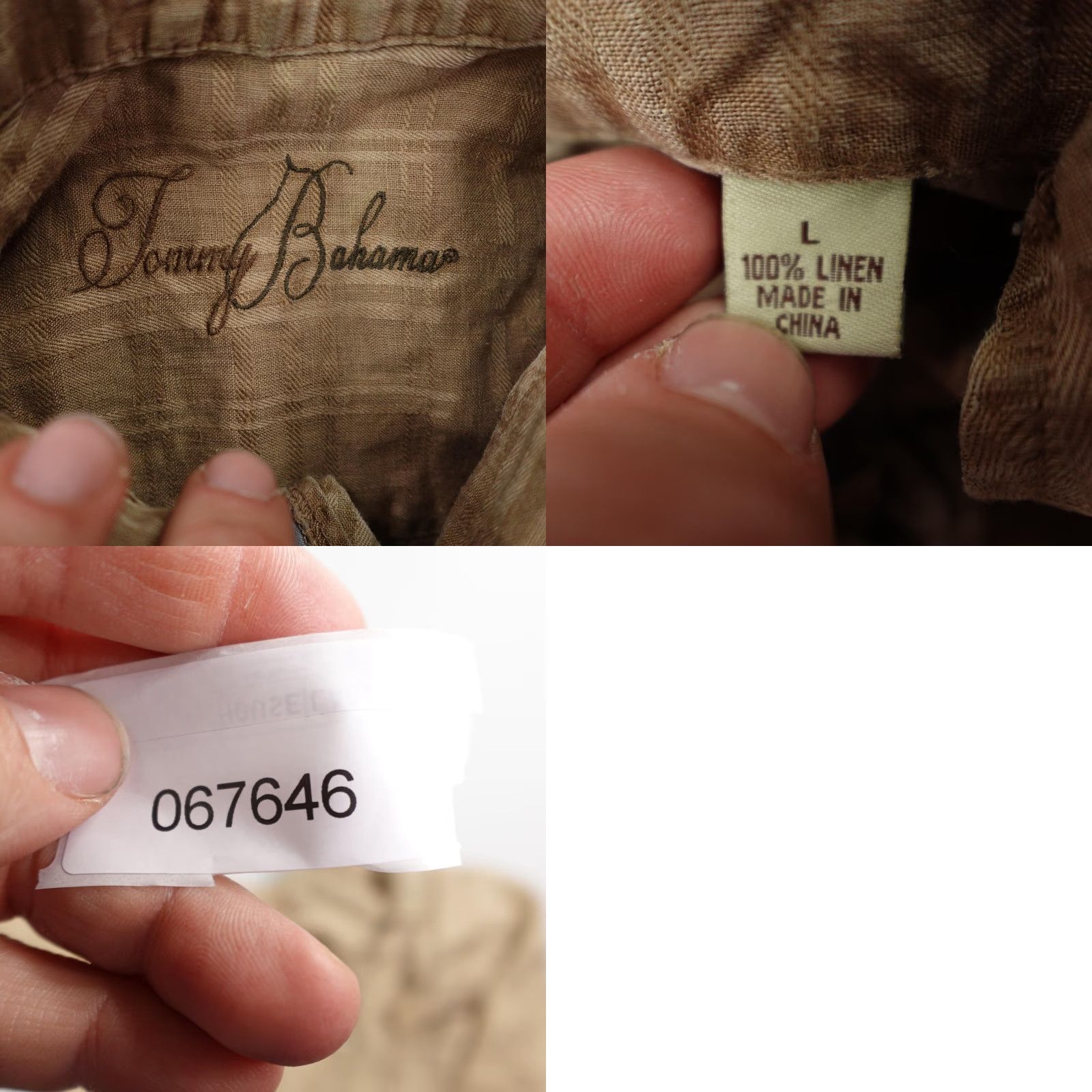 Tommy Bahama Tommy Bahama Shirt Mens Large Brown Stripes Linen Camp Button Up Lounge Casual Size US L / EU 52-54 / 3 - 8 Thumbnail