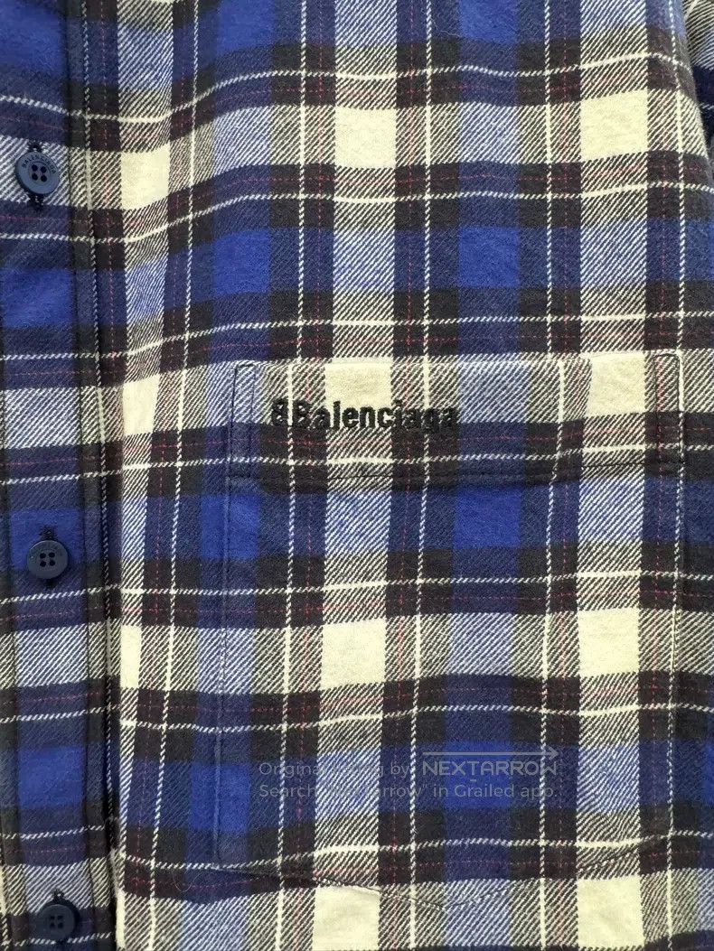 Balenciaga Balenciaga size 37 Blue Plaid Designer Shirt Cotton Jacket Size US XXS / EU 40 - 5 Thumbnail