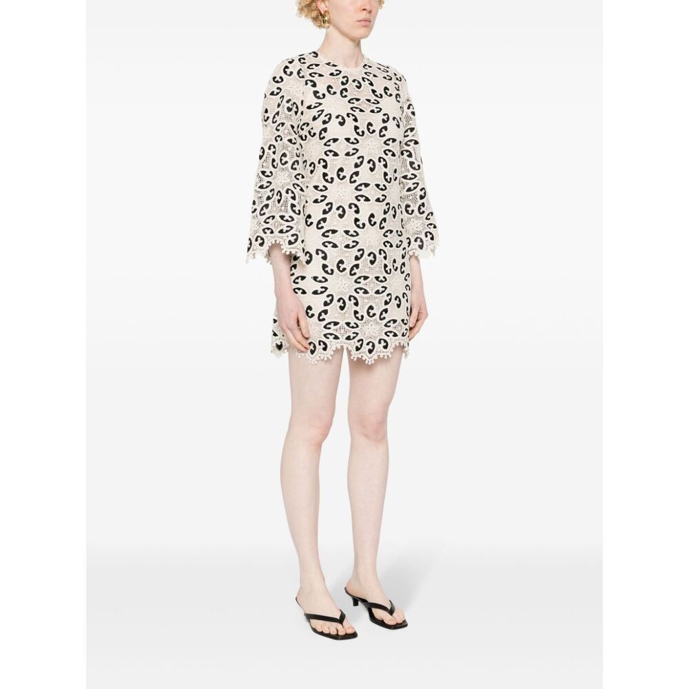 Zimmermann oc11z0525 Ottie Lace Mini Dress in Cream & Black Size XS / US 0-2 / IT 36-38 - 2 Thumbnail