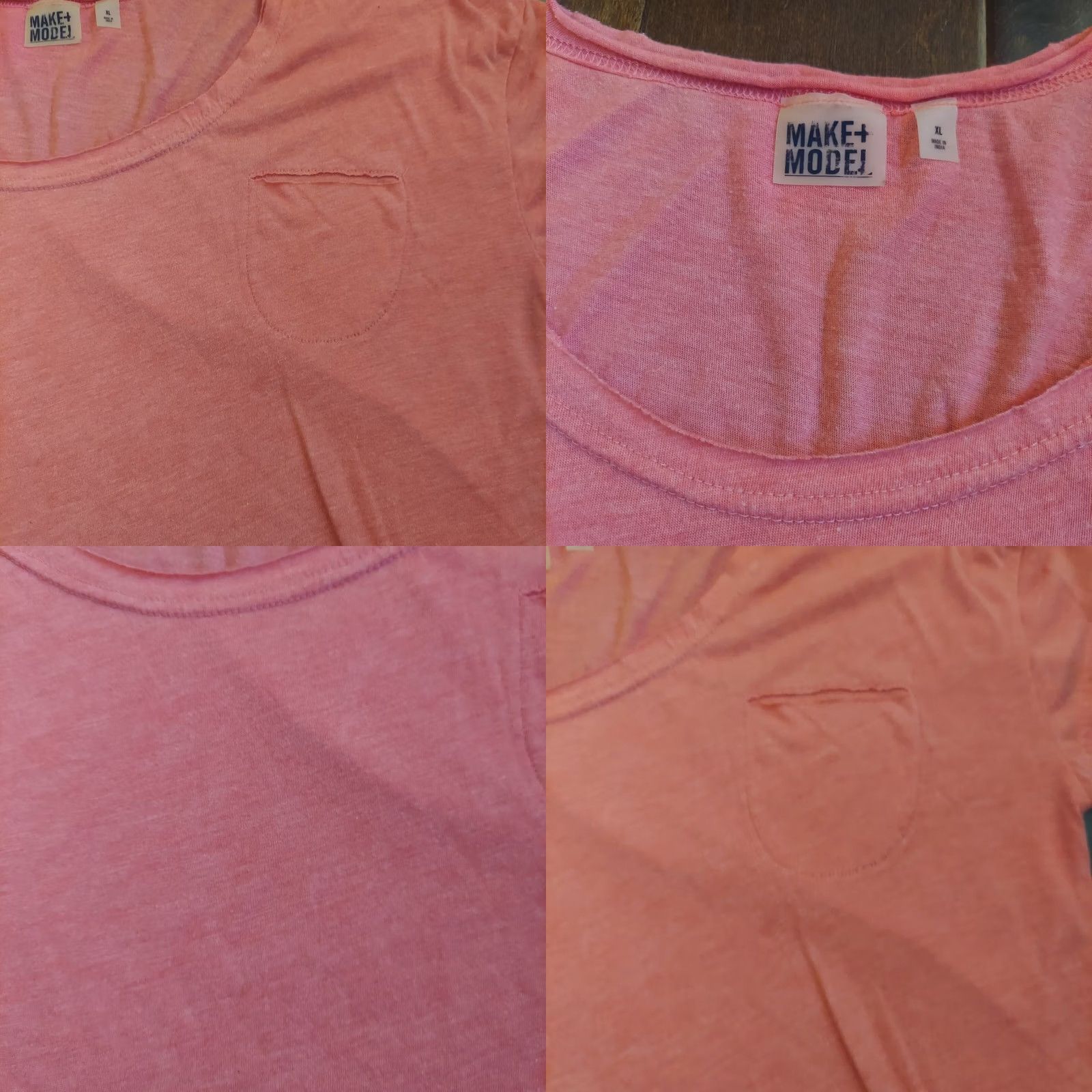 Pinko Make + Model Women's Pink Short Sleeve Pocket Shirt XL T-Shirt, Plus Size, Basic, Round Neck, Polyester Viscose, Pockets, Pink, Women Size XL / US 12-14 / IT 48-50 - 9 Thumbnail