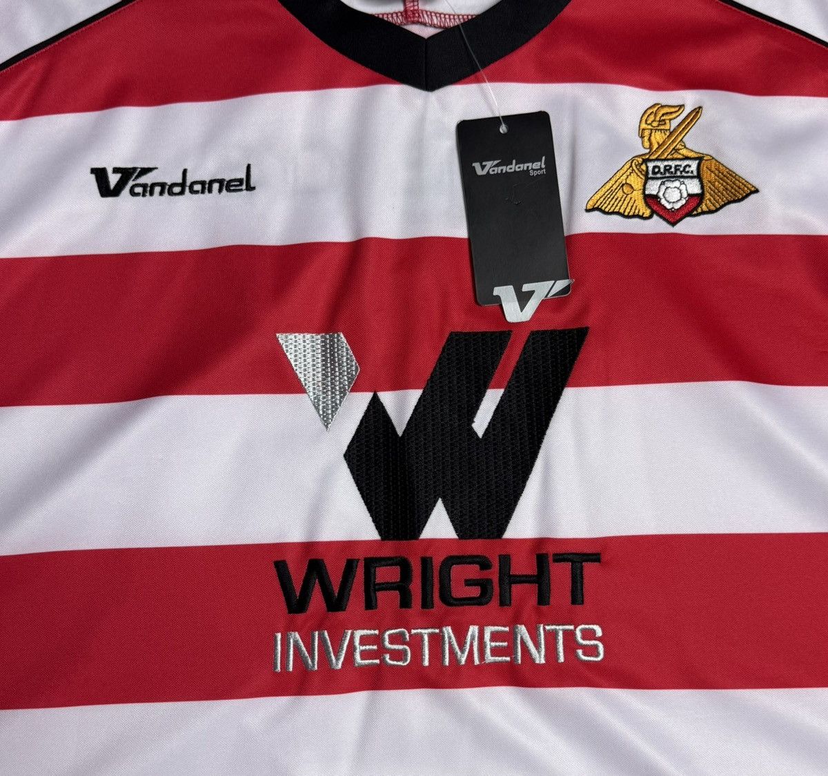 Doncaster Rovers 2008 2009 Home Shirt Soccer Jersey Vandanel, image size:1200x1124