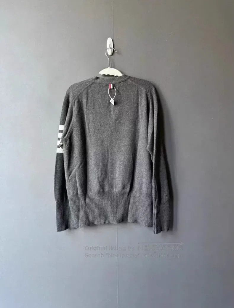 Thom Browne Thom Browne Medium Gray Cashmere Cardigan Size US XL / EU 56 / 4 - 2 Thumbnail