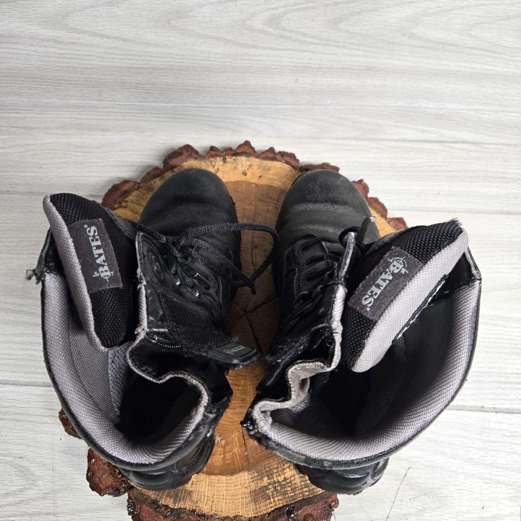 Vintage BATES Tactical Combat Boots Black Leather Adult Men's Size 9.5 Side Zip Insulated Non-Metallic Slip Resistant Size US 9.5 / EU 42-43 - 5 Thumbnail