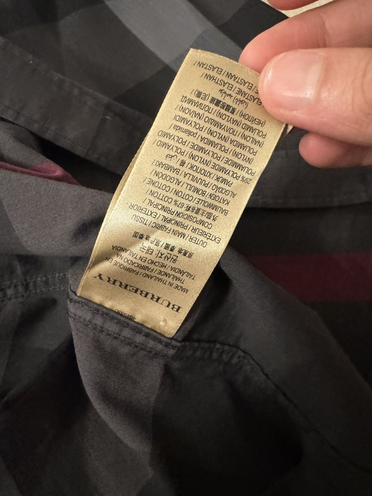 Burberry Burberry Brit Charcoal Grey Giant Check Cotton Button Down Size US XS / EU 42 / 0 - 4 Thumbnail