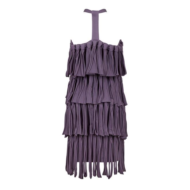 Bottega Veneta Bottega Veneta Halter Neck Midi Tiered Dress in Purple Size L / US 10 / IT 46 - 2 Thumbnail