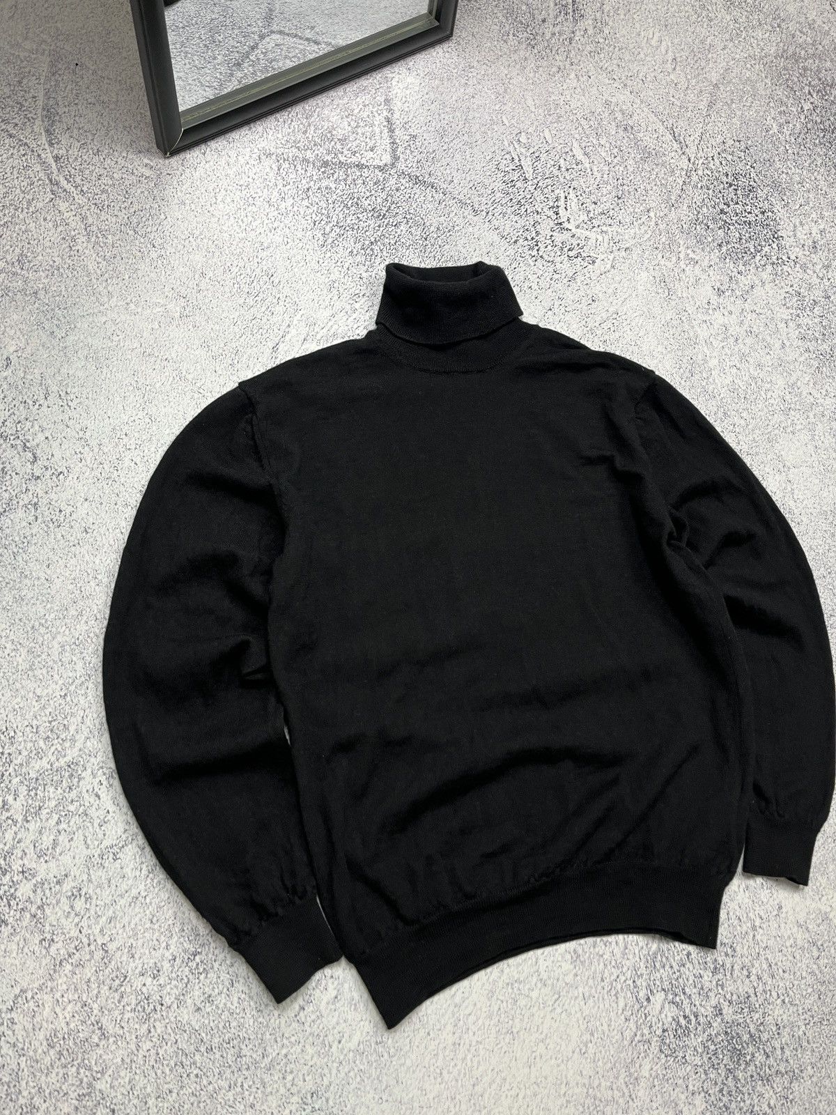 Boggi × Vintage Boggi Milano Turtleneck Wool Black Sweater Luxury Men’s L Size US L / EU 52-54 / 3 - 4 Thumbnail