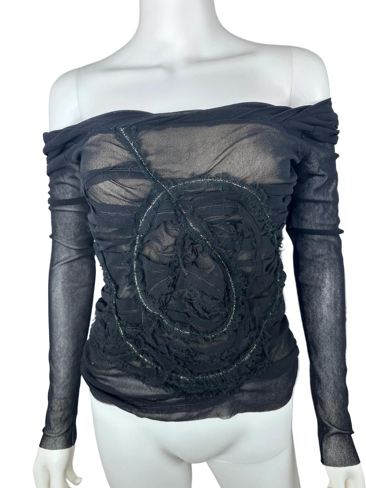 Other Fuzzi Spiral Detail Off Shoulder Top Size L / US 10 / IT 46 - 1 Thumbnail