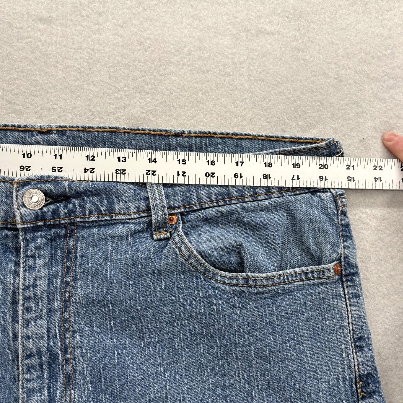 Levi's Levi's 505 Jeans Mens 40x32 Blue Medium Wash Regular Straight Stretch Denim Pants Size US 40 / EU 56 - 7 Thumbnail