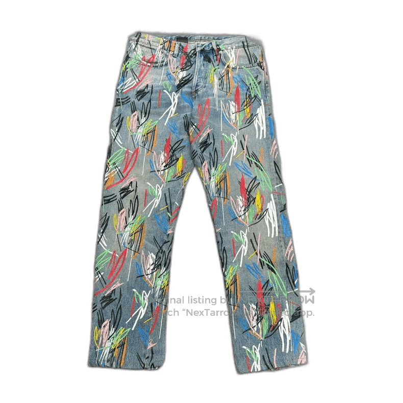 Dior Colorful Striped Denim Pants.