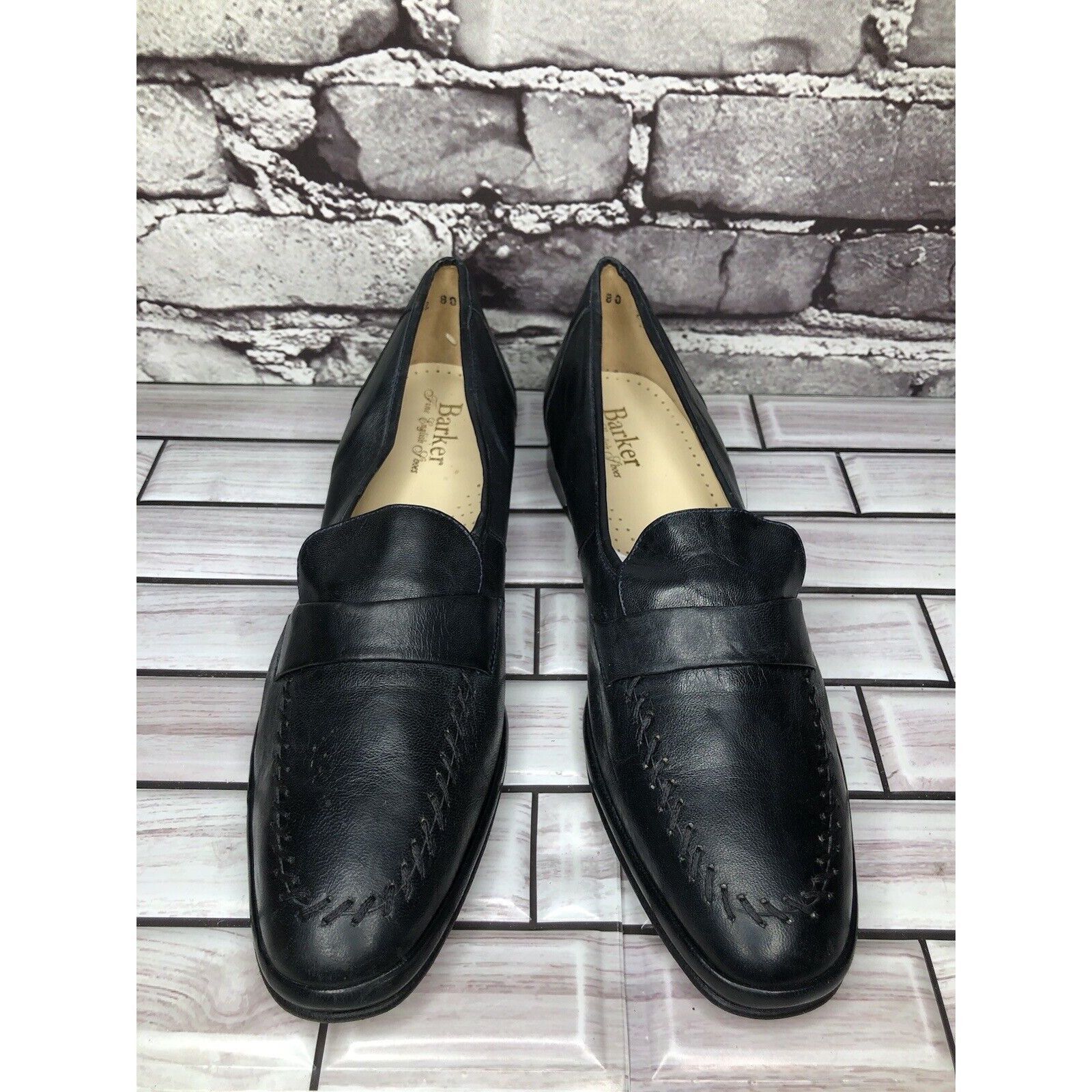 Barker Barker Flex Fine English Shoes Navy Blue Leather Loafers Wom Size US 7.5 / IT 37.5 - 22 Thumbnail