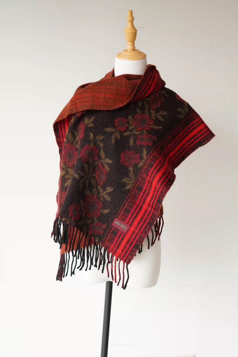 Kenzo KENZO size55*150cm 1980s used wool shawl Size ONE SIZE - 1 Thumbnail