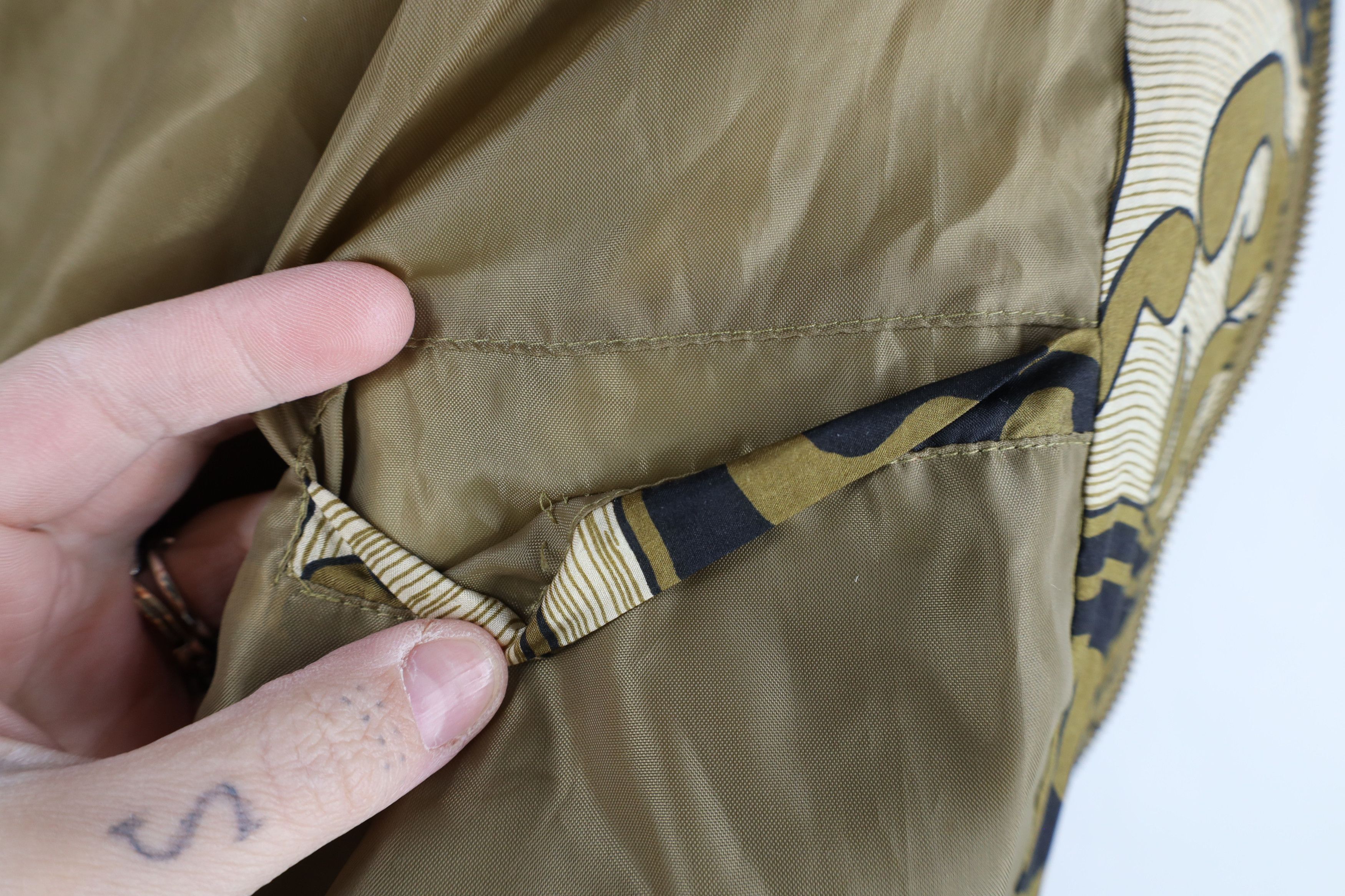 Vintage Vintage 90s Streetwear Striped Silk Bomber Jacket Gold Size M / US 6-8 / IT 42-44 - 11 Thumbnail