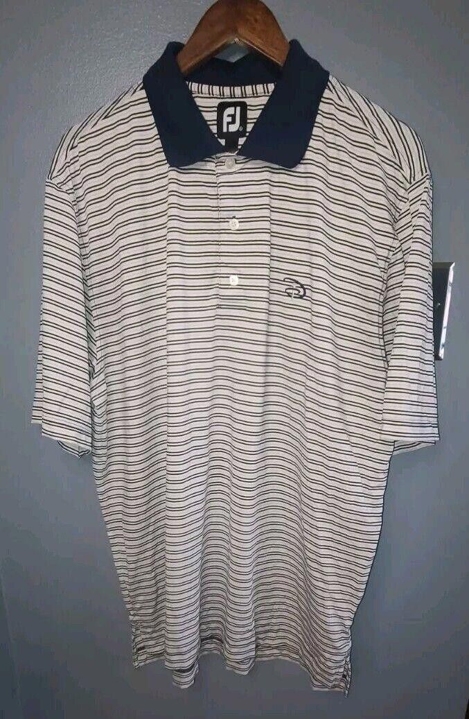 Designer FJ FOOTJOY Men's Golf Polo Shirt XL White Blue Striped Size US XL / EU 56 / 4 - 1 Thumbnail
