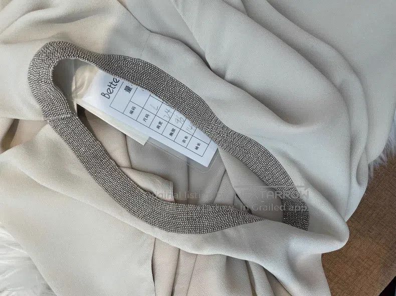Brunello Cucinelli Brunello Cucinelli White Silk Beaded Dress Size L / US 10 / IT 46 - 4 Thumbnail