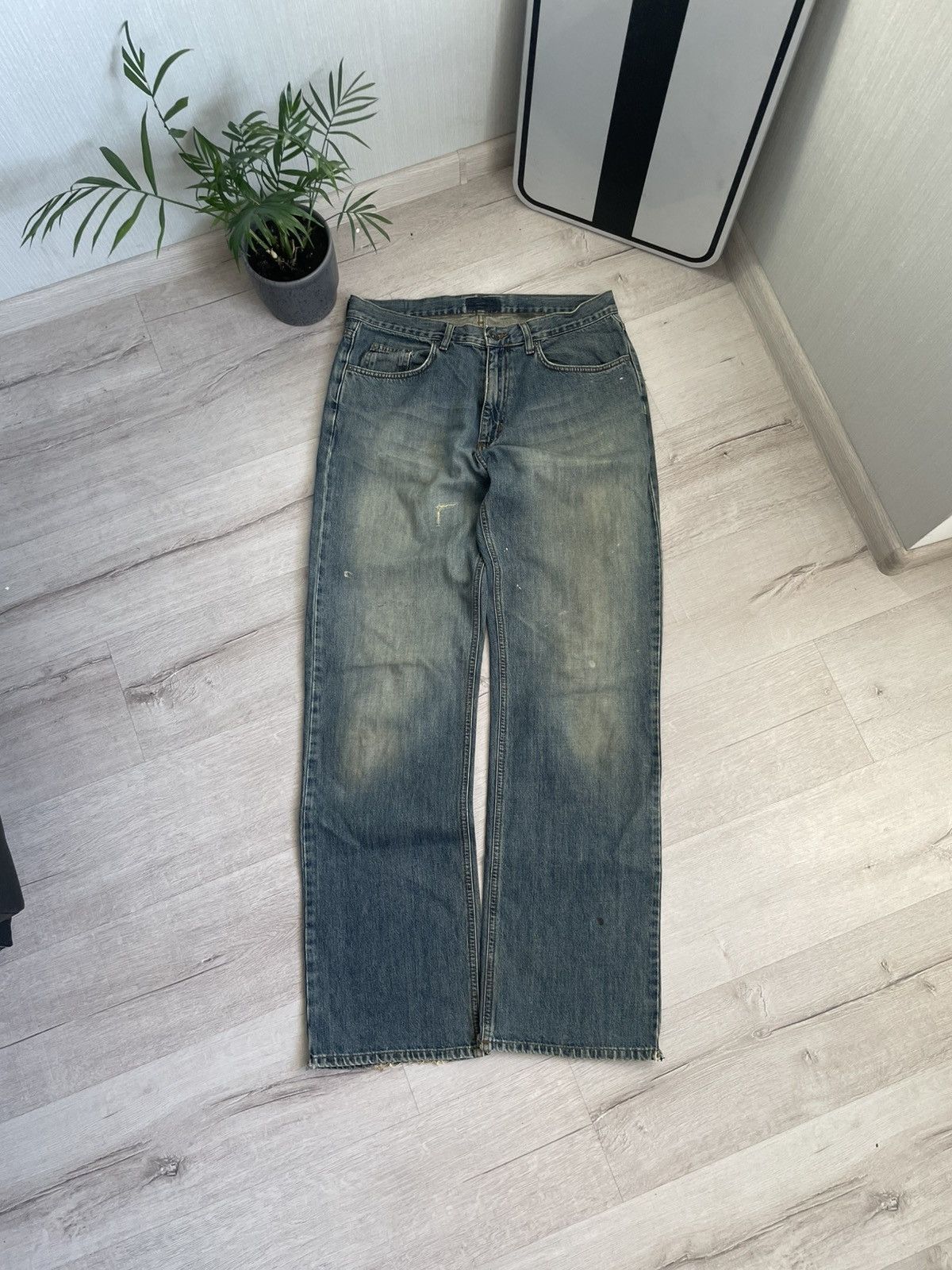 20471120 Vintage Coffee Fade Jeans Distressed Undercover Style Y2k Size US 32 / EU 48 - 2 Thumbnail
