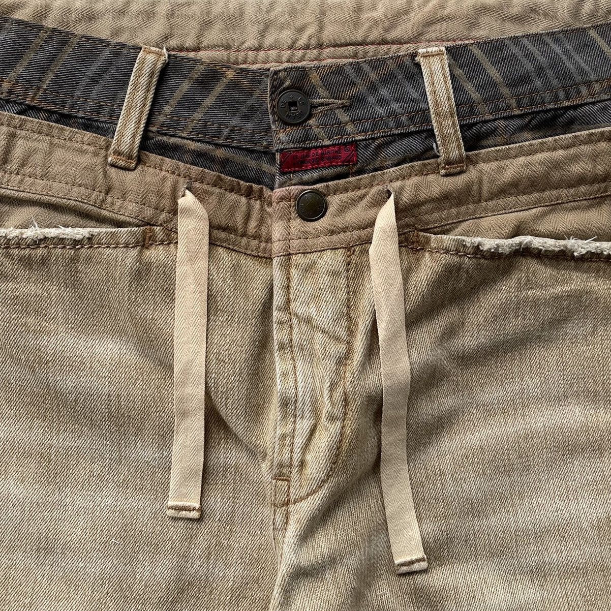 Who Decides War 2000s Marithe Francois Girbaud - Double Waist Beige Washed Size US 32 / EU 48 - 4 Thumbnail