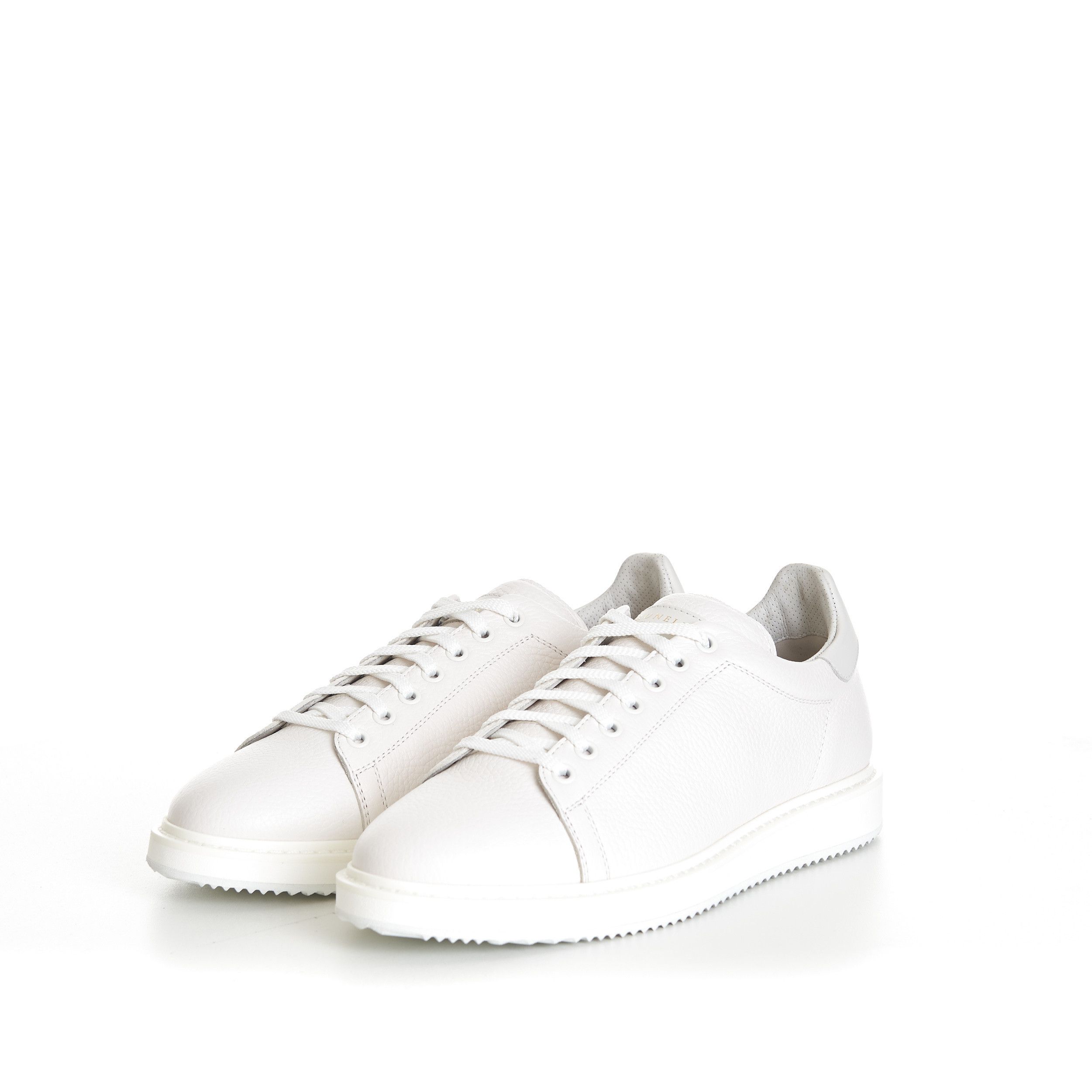 Brunello Cucinelli White Grained Calfskin Leather Low Top Sneakers Size US 6 / EU 39 - 3 Thumbnail
