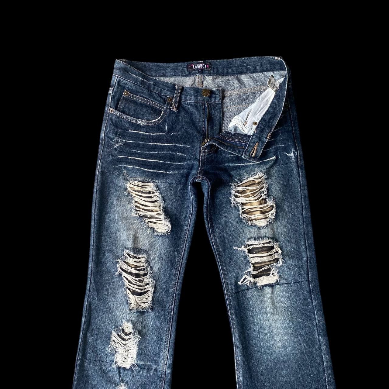 LOWBOX ARCHIVE Lowbox "Shredded" Distressed Flare Cyberpunk Size US 29 - 6 Thumbnail