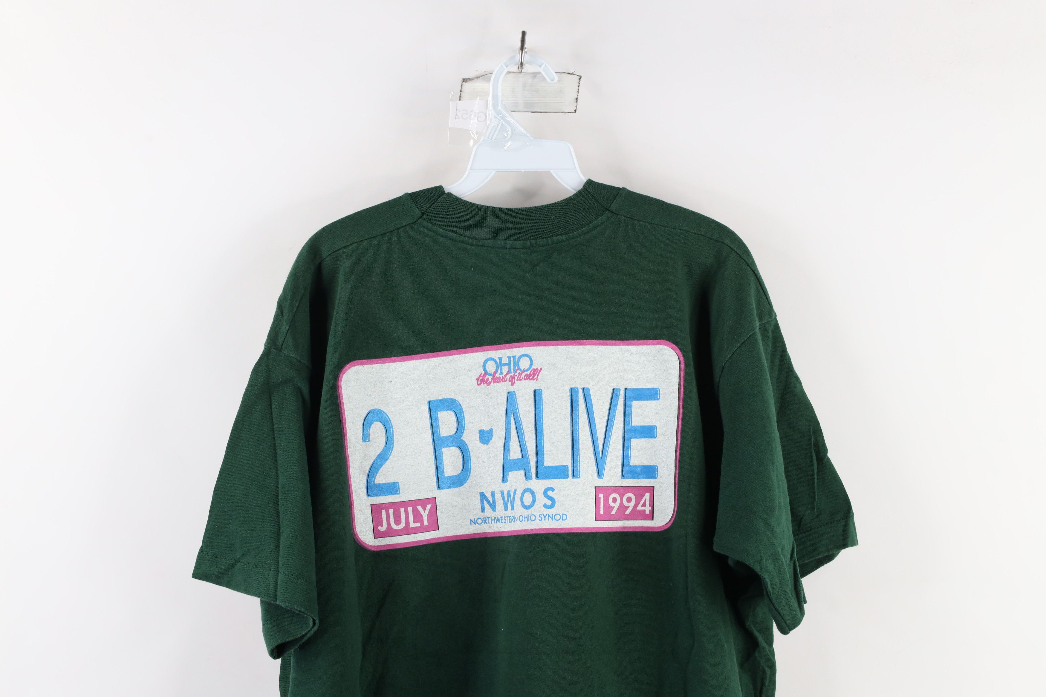 Vintage Vintage 90s To Be Alive 1994 Synod Ohio T-Shirt Green USA Size US XL / EU 56 / 4 - 10 Thumbnail