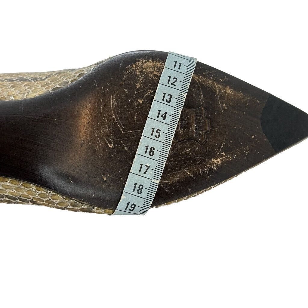 Stuart Weitzman Stuart Weitzman 9.5M Snakeskin Kitten Heel Pointed Tan Pumps Size US 9.5 / IT 39.5 - 14 Thumbnail