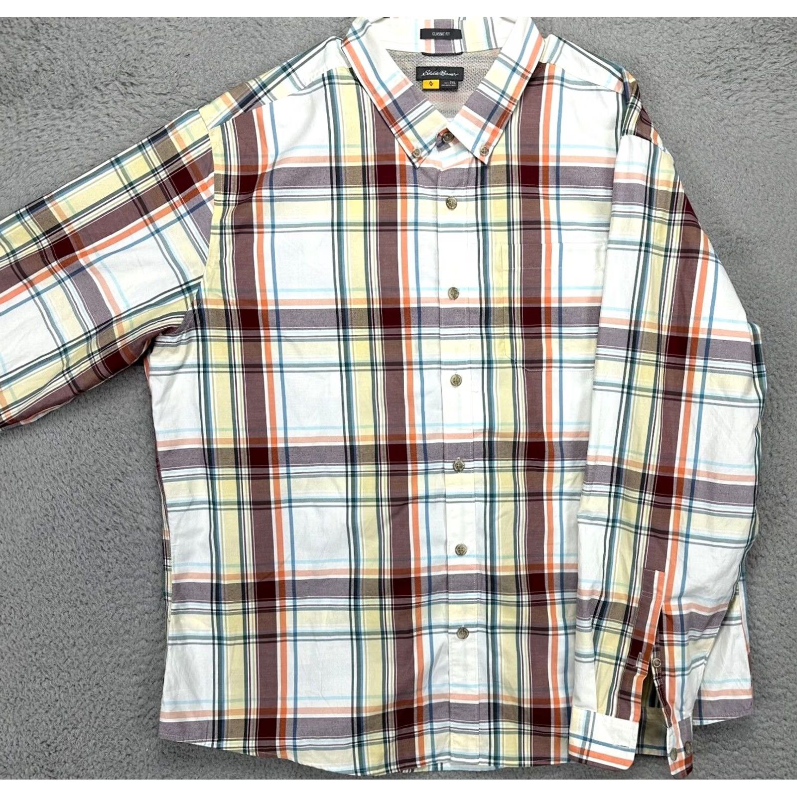 Eddie Bauer Eddie Bauer Shirt Adult 2XL Travex White Multi Plaid Classic Fit Button Down Men Size US XXL / EU 58 / 5 - 4 Thumbnail
