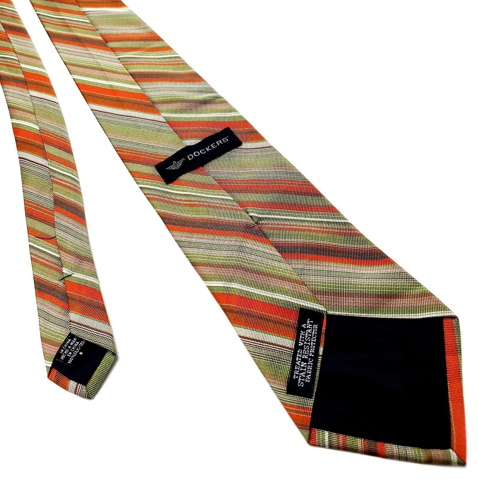Dockers Dockers Multi Colored Silk Tie Woven Striped Size ONE SIZE - 3 Thumbnail