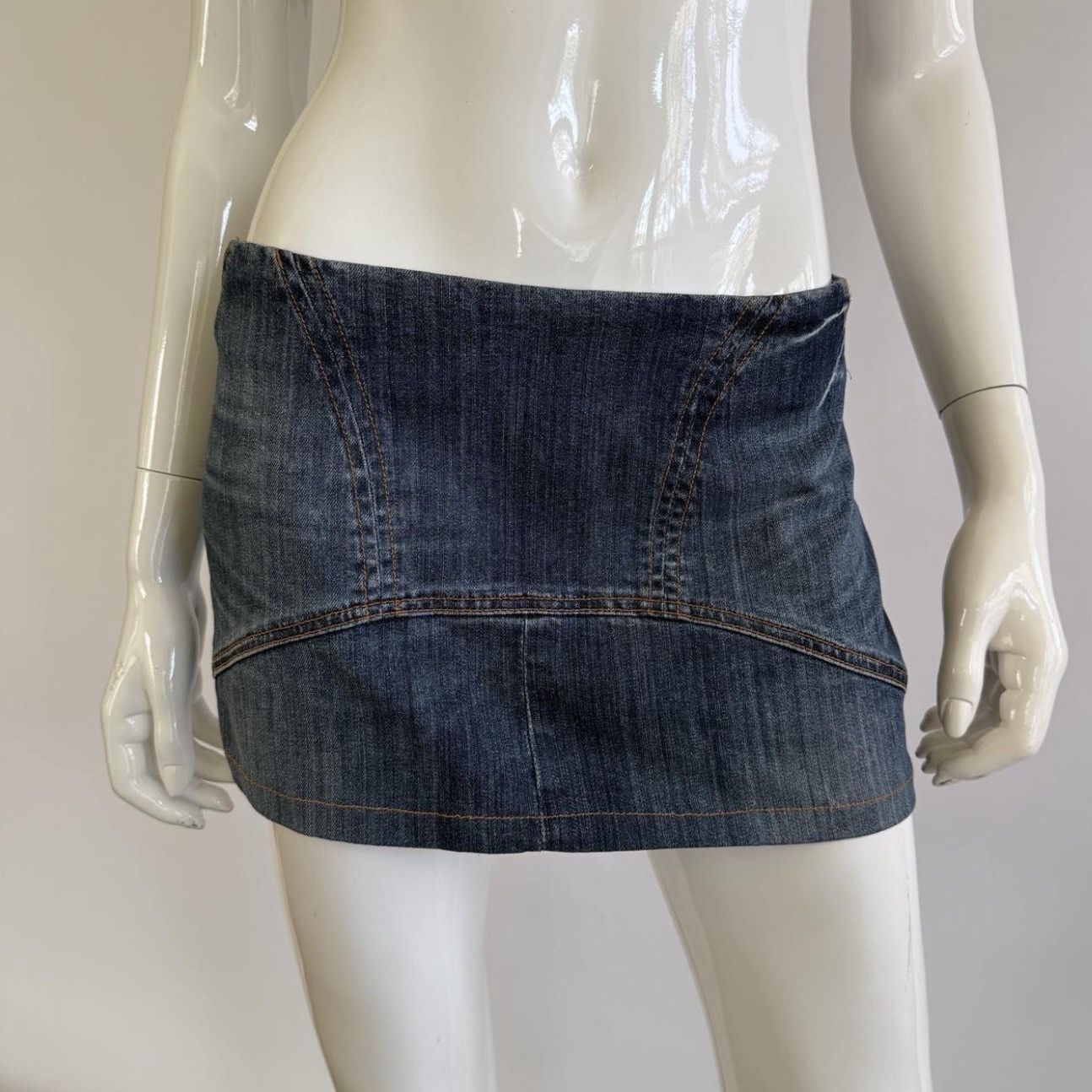 John Galliano John Galliano Rare ARCHIVAL Denim Micro Mini Skirt Size 29" - 3 Thumbnail