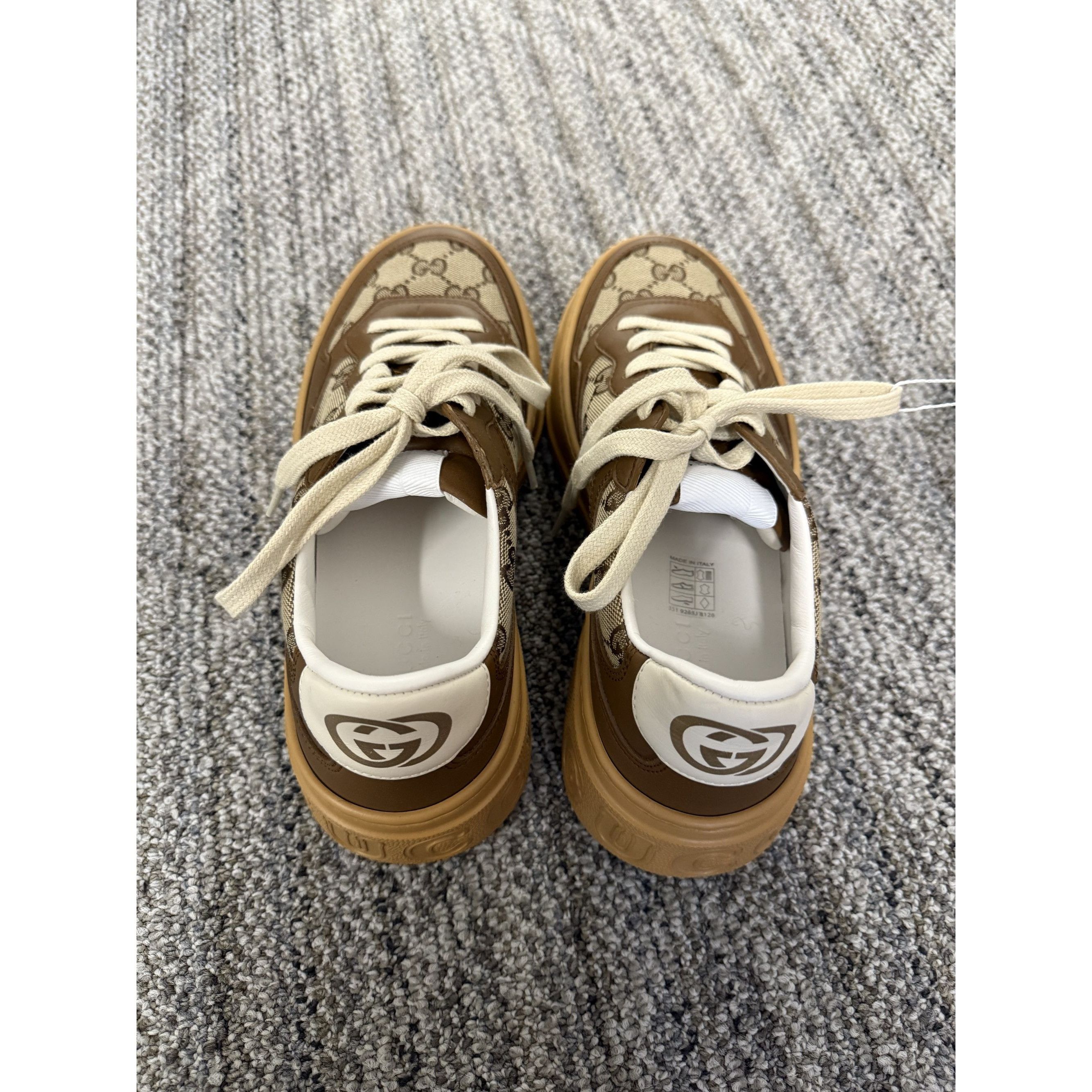 Gucci Gucci GG Supreme Beige & Brown Sneakers Made In Italy Size US 8 / IT 38 - 2 Thumbnail