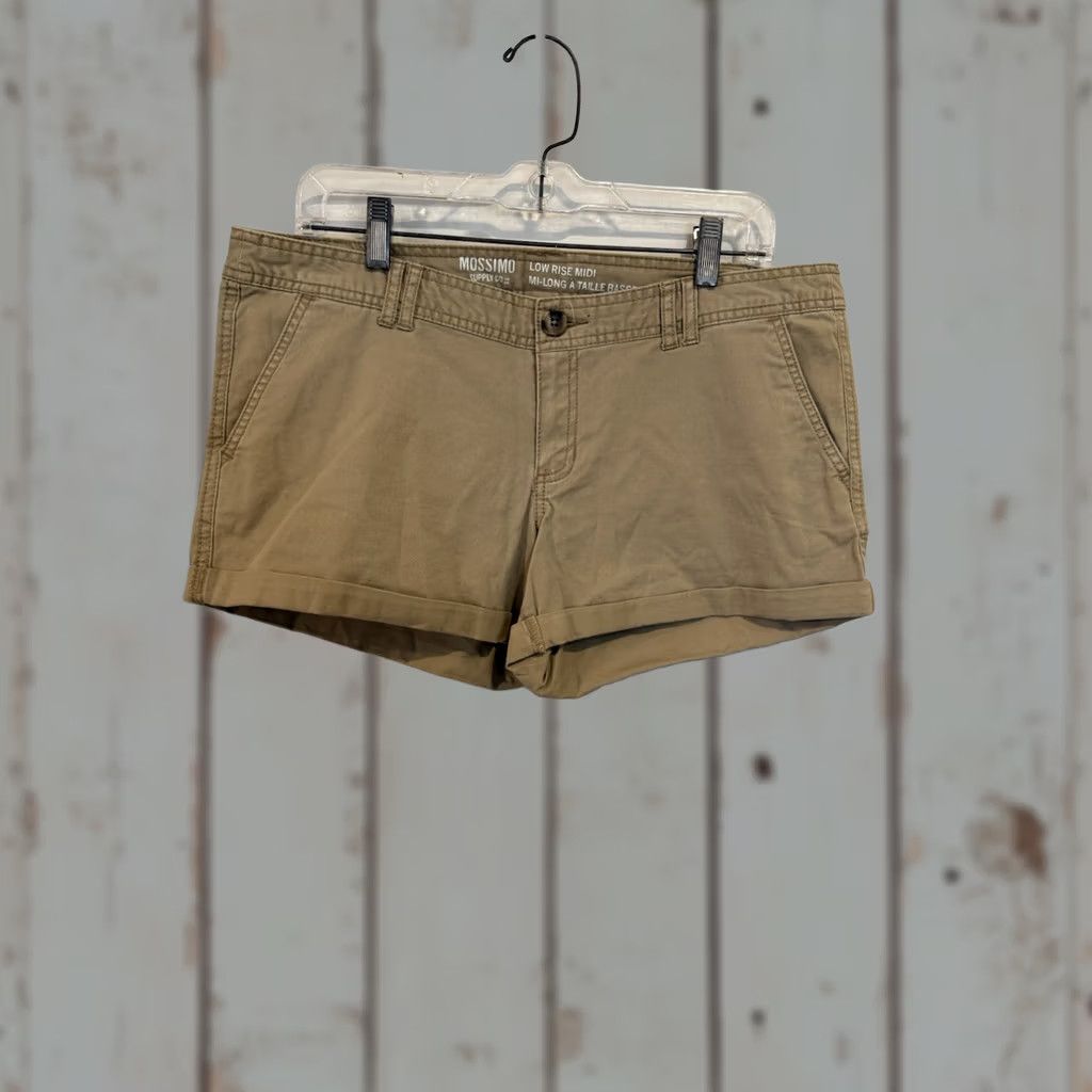 Mossimo VINTAGE Mossimo Shorts Women Midi Chino Beige 12 12 Size 34" / US 12 / IT 48 - 1 Thumbnail
