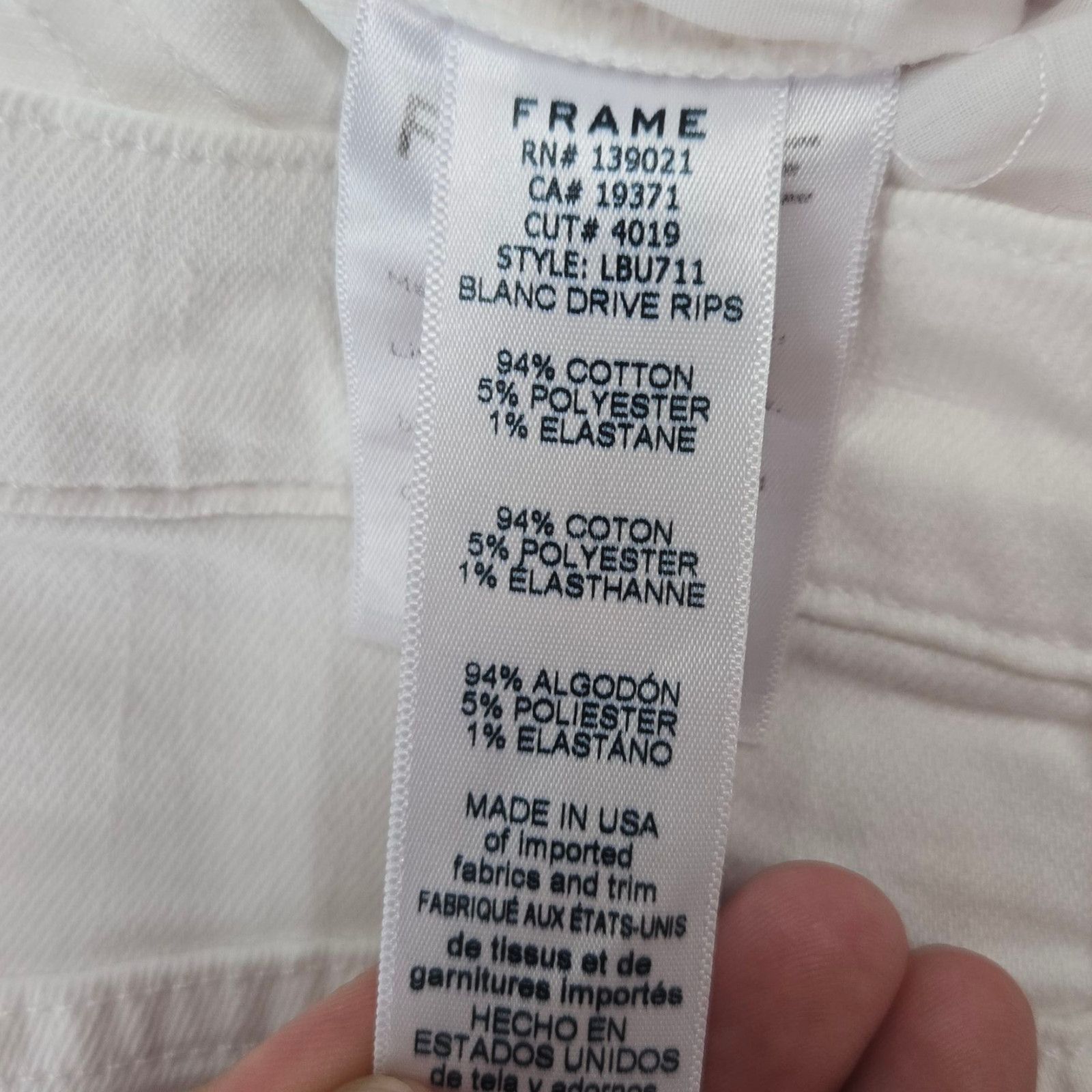 Frame FRAME Le Beau Boyfriend Jeans White Distressed Size 25 Size 25" / US 0 / IT 36 - 9 Thumbnail