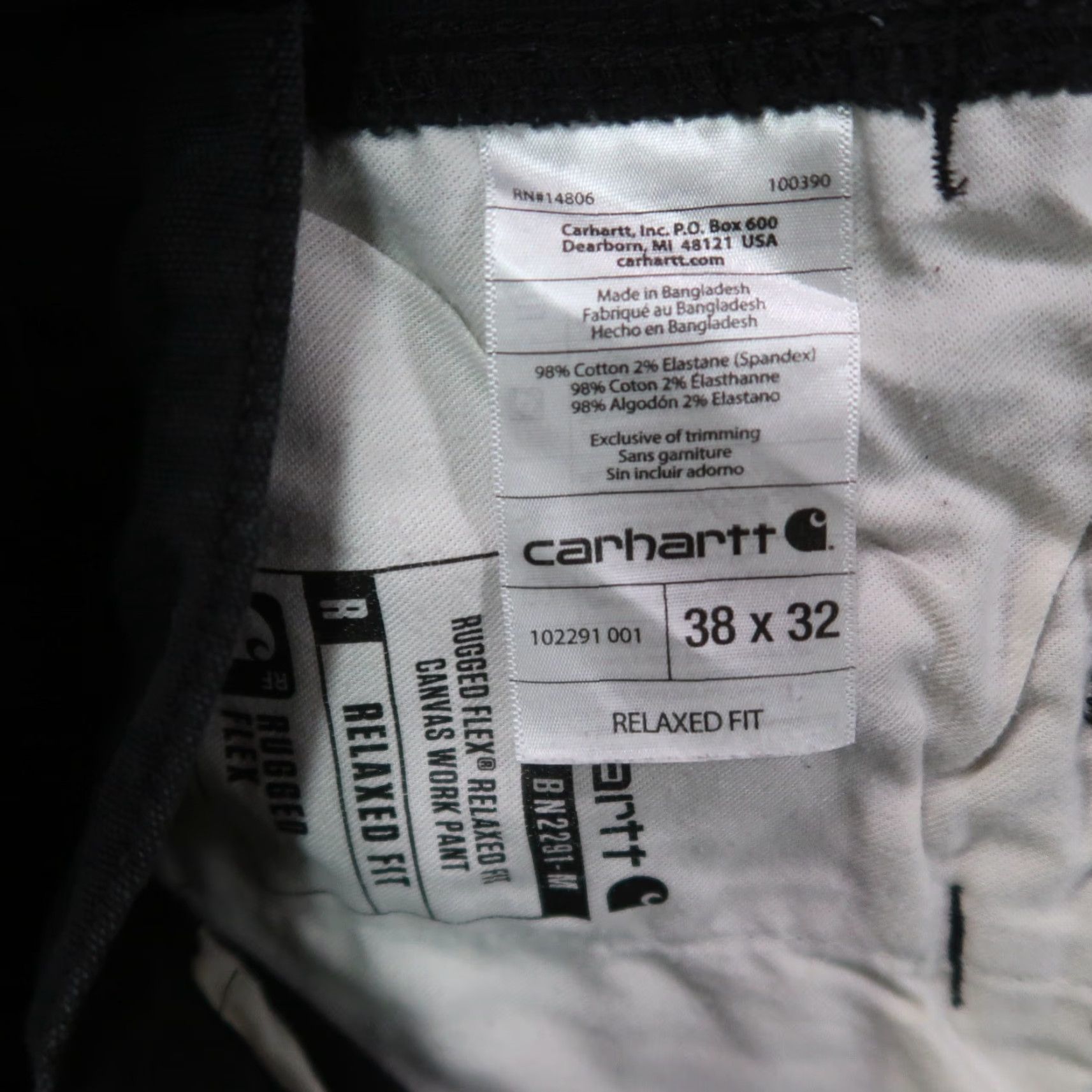 Carhartt VINTAGE Carhartt Relaxed Straight Pants Men 38x32 Black Canvas Workwear Rugged Flex Carpenter 90s Mens Size US 38 / EU 54 - 6 Thumbnail