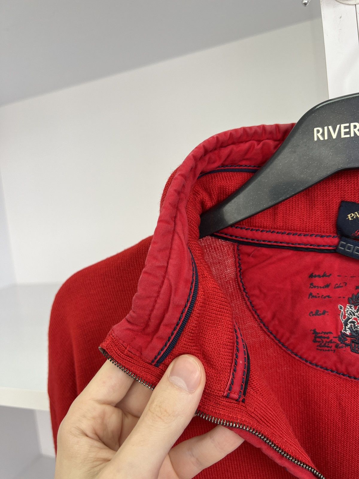 Paul & Shark × Vintage Vintage Paul Shark Red Knit 1/3 Zip Sweater Size US XXL / EU 58 / 5 - 12 Thumbnail
