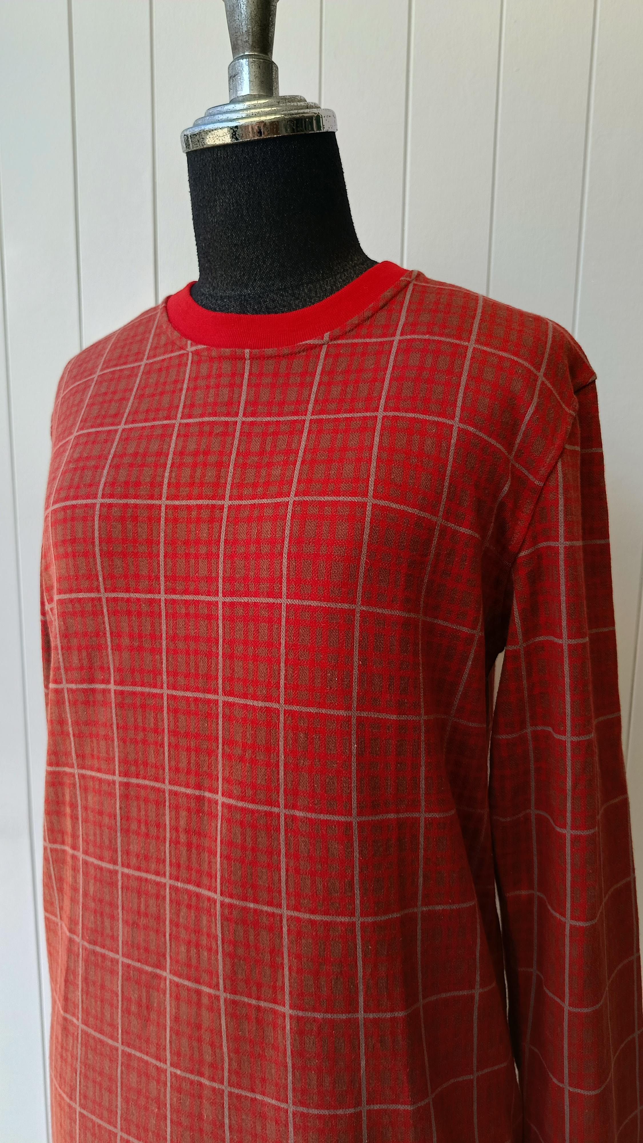 Yohji Yamamoto AAR Yohji Yamamoto design studio red plaid sweater ladies M Size M / US 6-8 / IT 42-44 - 3 Thumbnail
