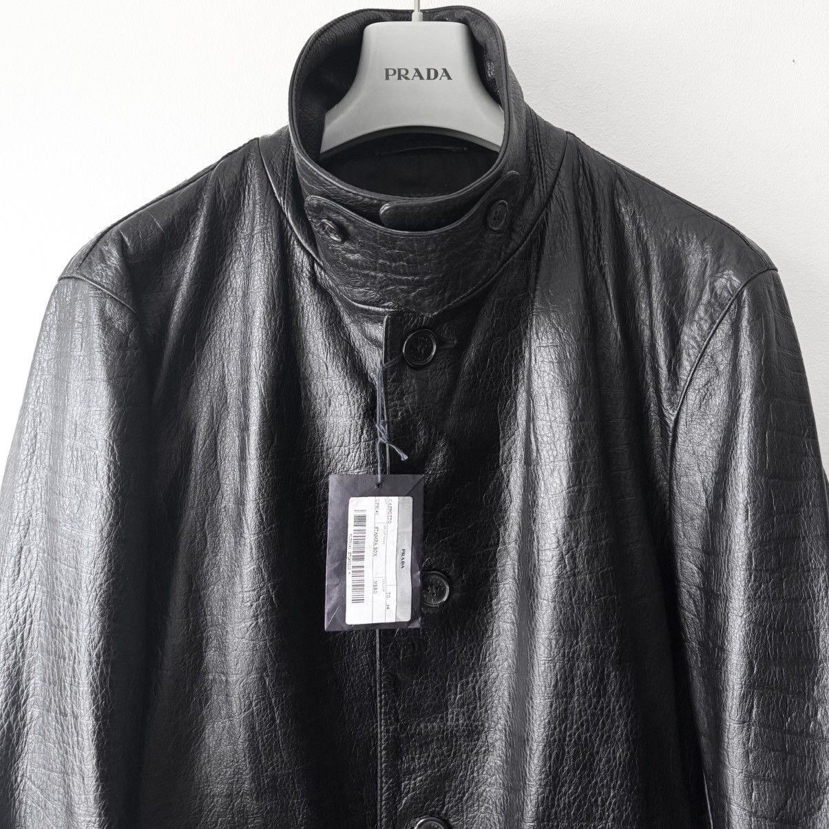 Prada Prada FW2003 Textured ”Crocodile” Embossed Leather Coat Size US L / EU 52-54 / 3 - 2 Thumbnail