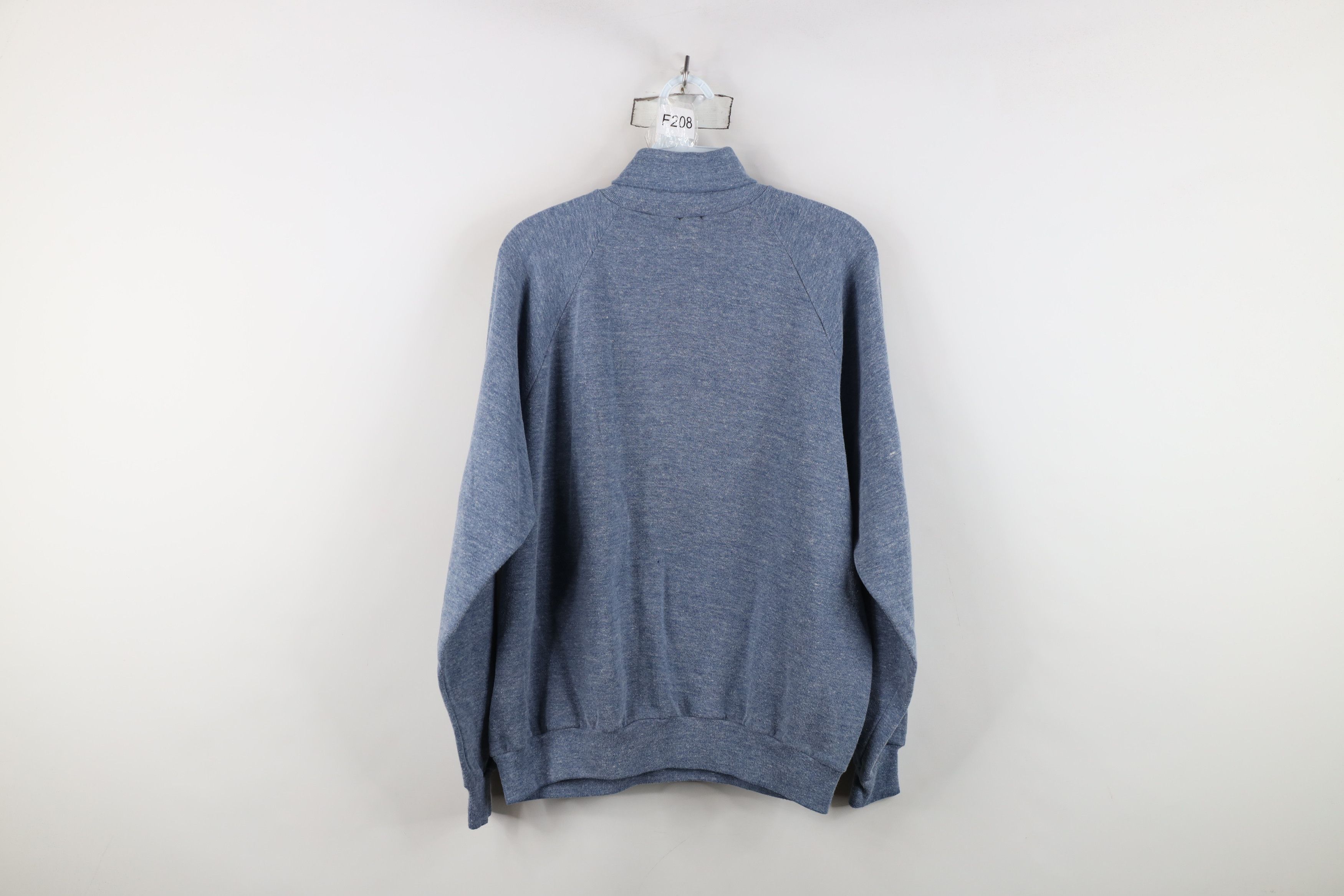 Vintage Vintage 60s 70s Streetwear Turtleneck Sweatshirt Blue USA Size XL / US 12-14 / IT 48-50 - 10 Thumbnail
