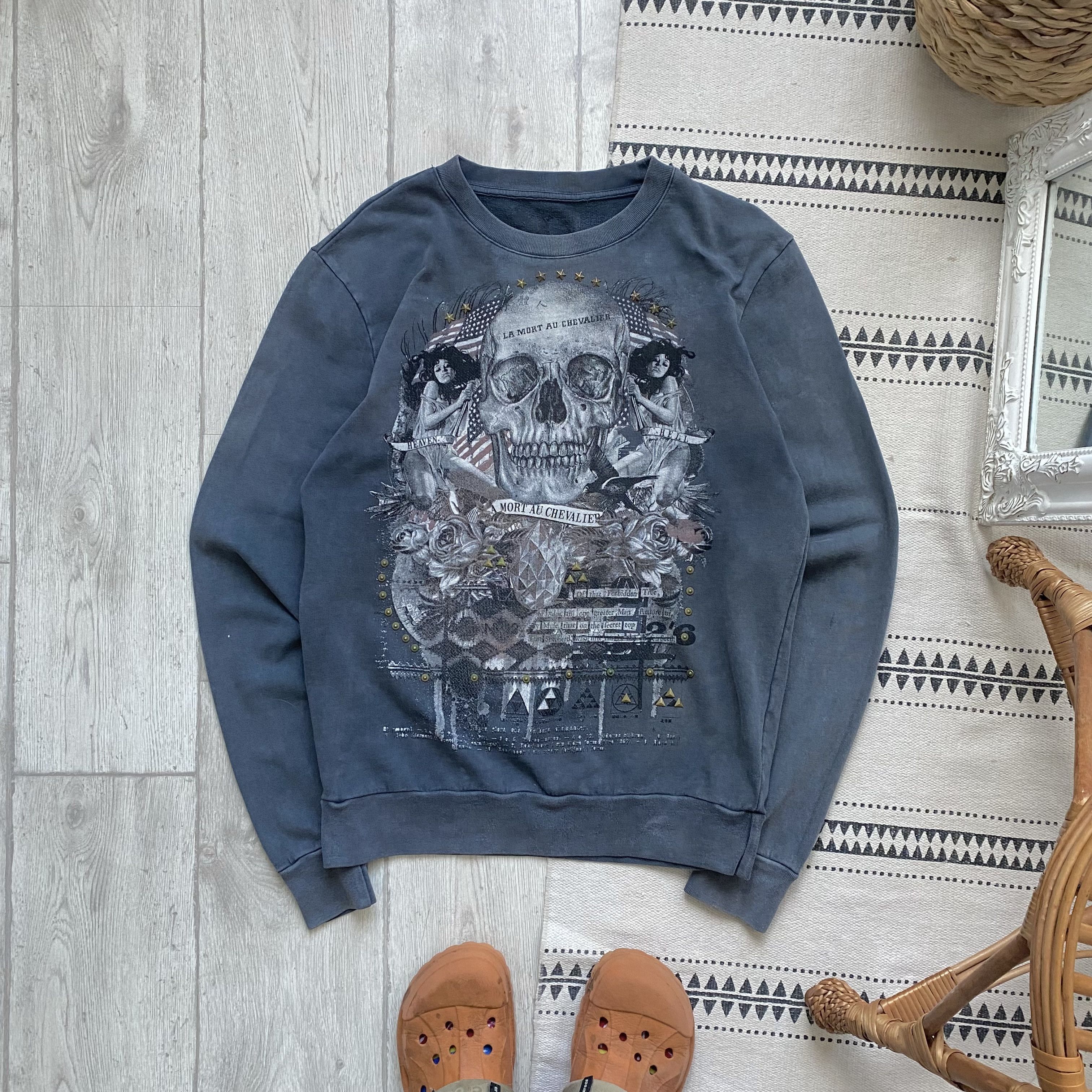If Six Was Nine Vintage Affliction Style Skul Sweatshirt Y2K opium Size US M / EU 48-50 / 2 - 1 Thumbnail